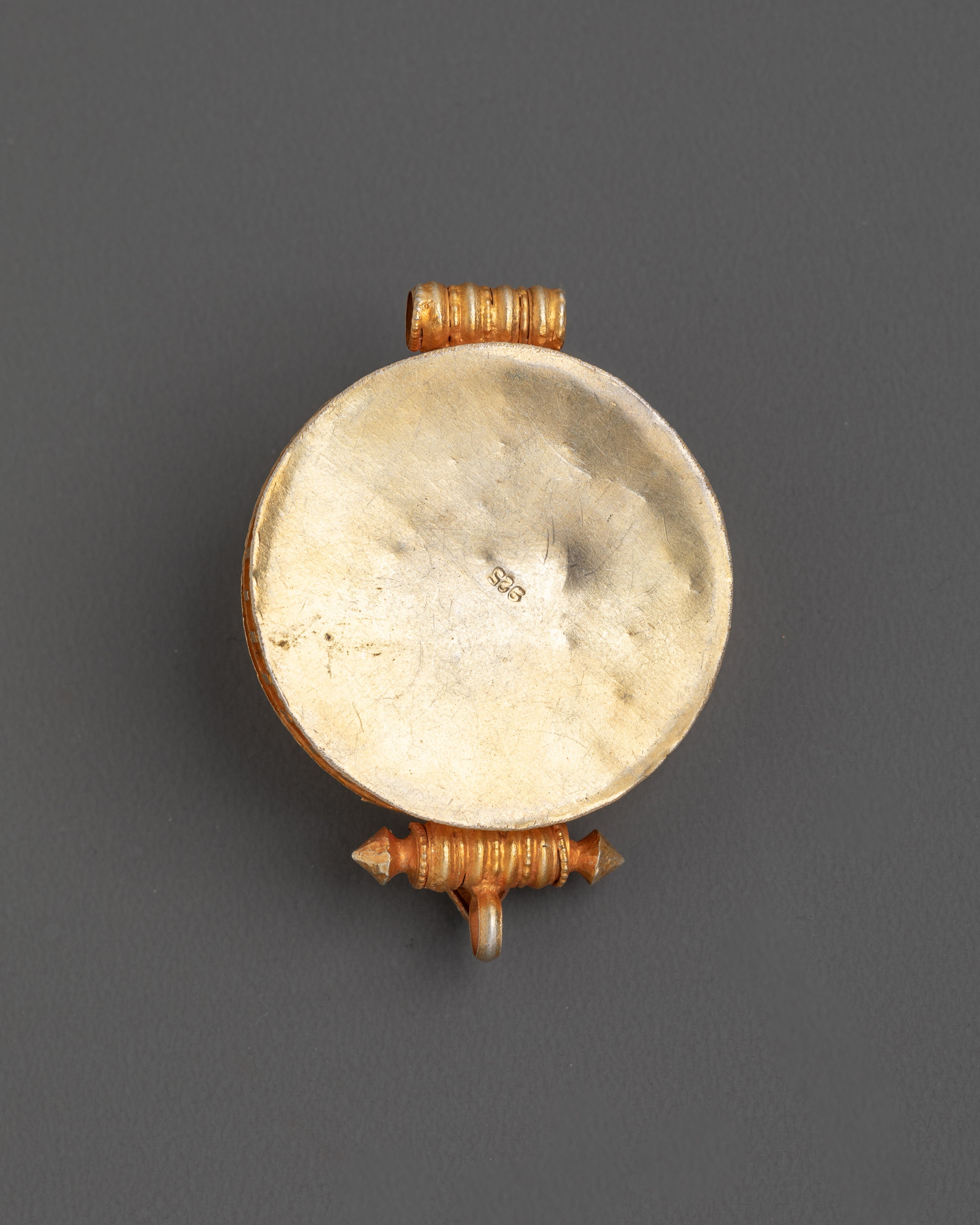 Handcrafted Golden Ghau Box Locket With Turquoise | Made in Nepal