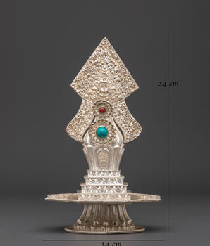 Buddhist Torma Ritual for Offering | Silver with Coral and Turquoise