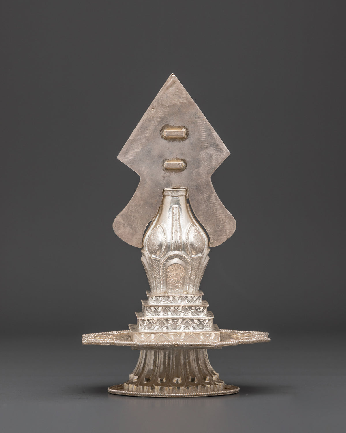Buddhist Torma Ritual for Offering | Silver with Coral and Turquoise