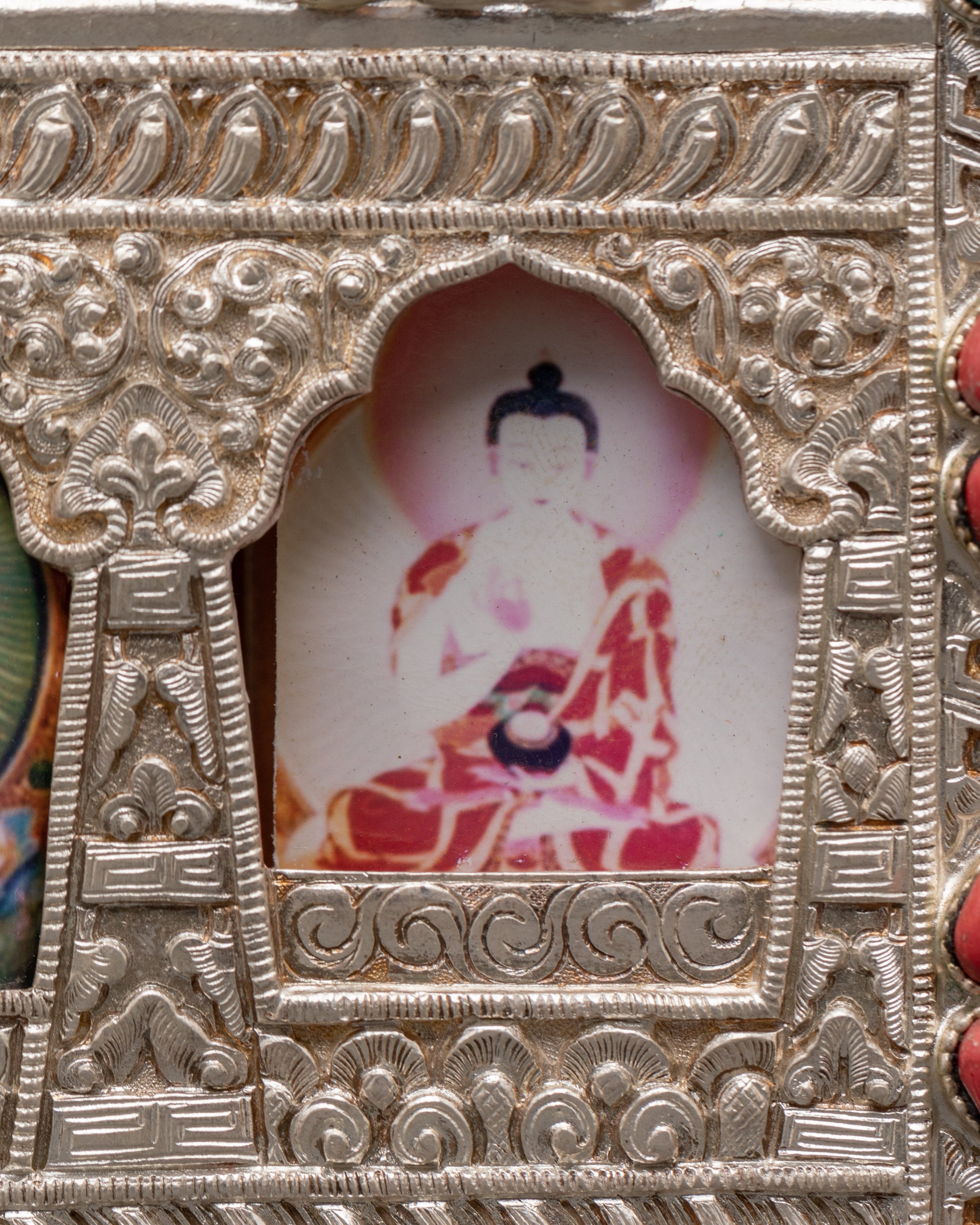 Sacred Tibetan Three Buddha Ghau Box | Sacred Buddhist Amulet for Spiritual Protection