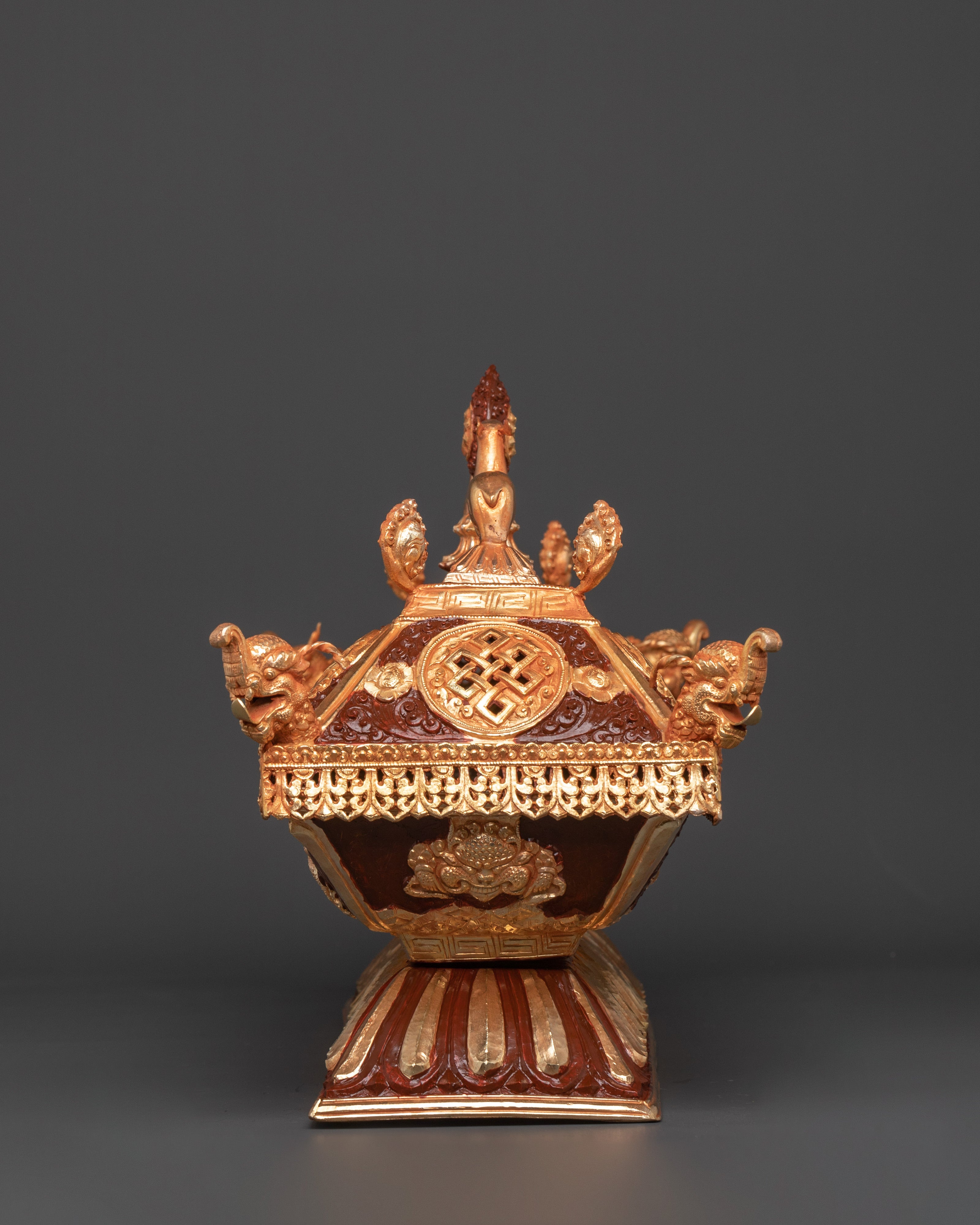 Sacred Ritual Incense Burner | Gold-Plated Copper Burner for Meditation