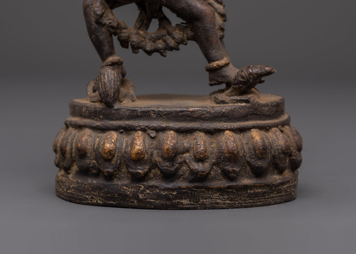 Handmade Hayagriva Yab-Yum Sculpture | Oxidized Copper Buddhist Statue
