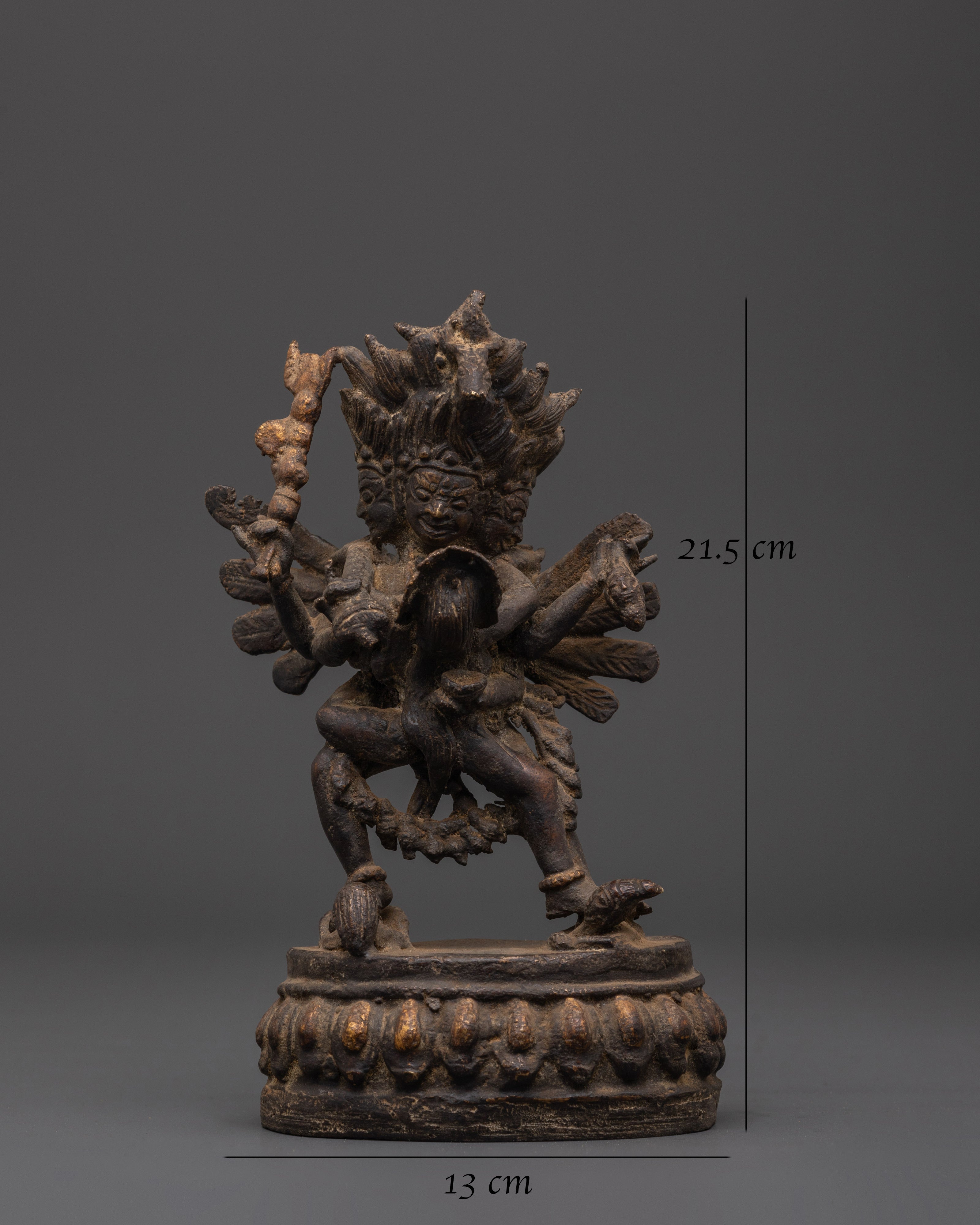 Handmade Hayagriva Yab-Yum Sculpture | Oxidized Copper Buddhist Statue
