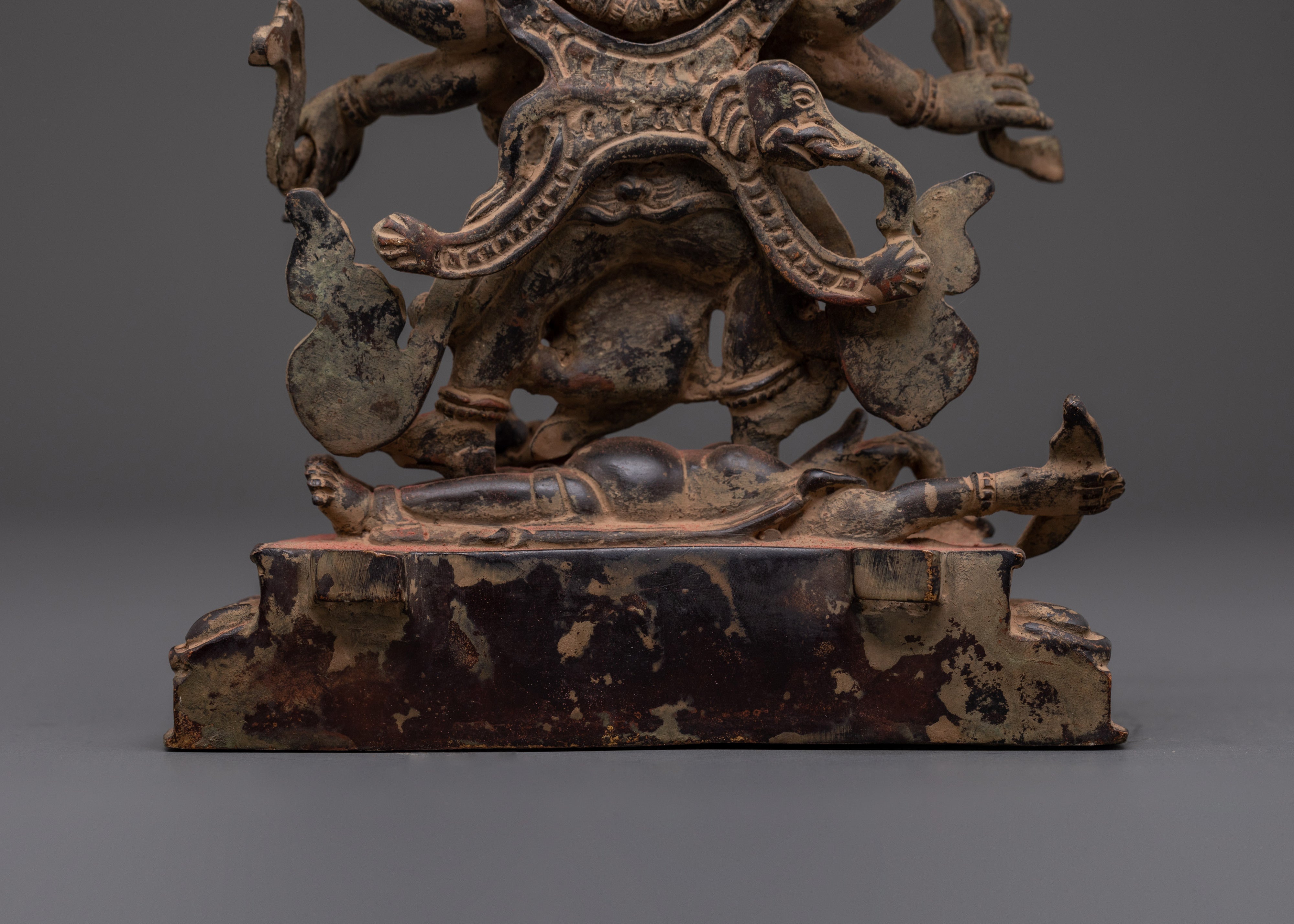 Divine Dharma Protector Six Armed Mahakala Statue | Tibetan Buddhist Guardian Deity