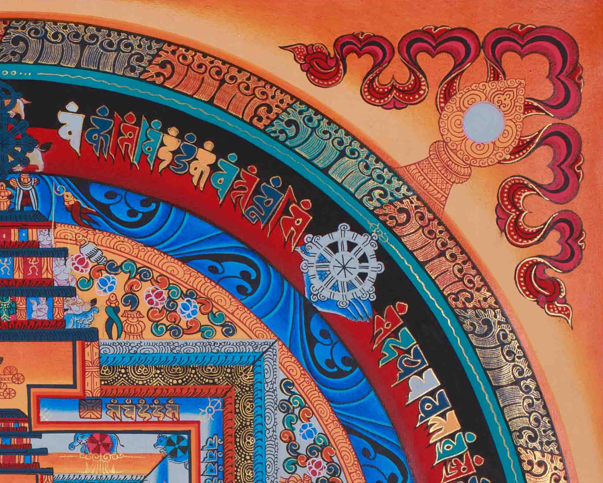 Vajrayana Kalachakra Mandala Art | Wheel of Time Buddhist Thangka