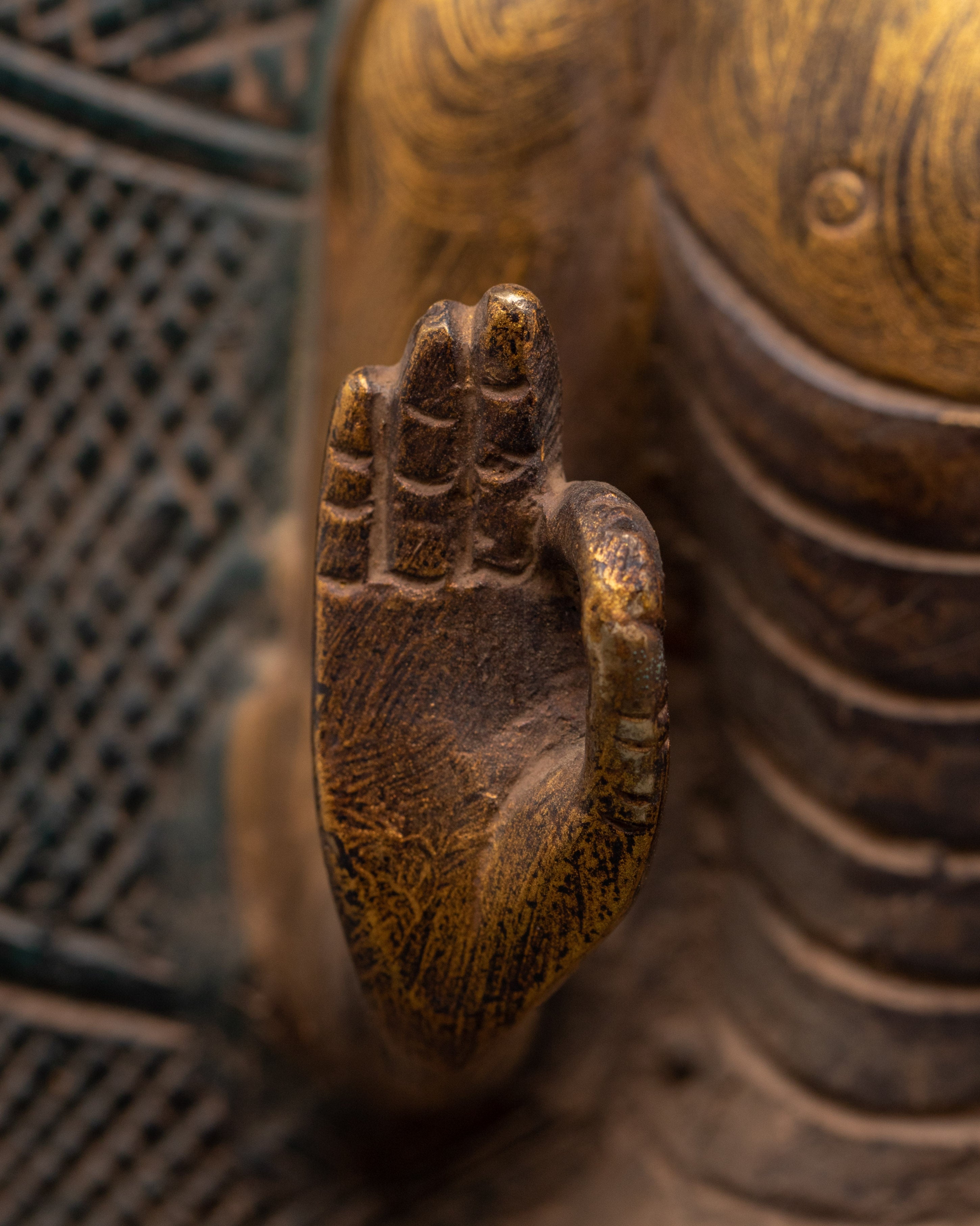 Sacred Dhyani Buddha Amogasiddhi Statue | Symbol of Fearlessness and Spiritual Wisdom