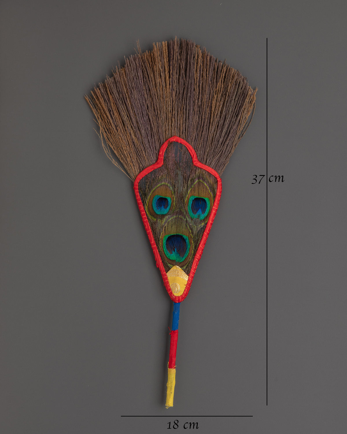 Vajrayana Bumdro Ritual Tool | Tibetan Peacock Feather Purification Implement