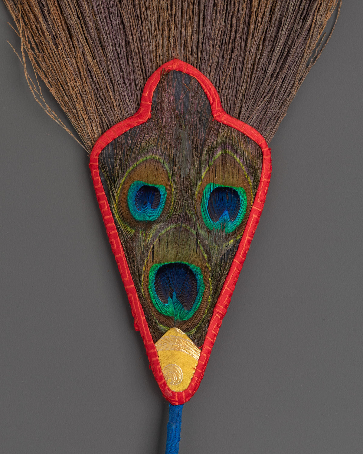 Vajrayana Bumdro Ritual Tool | Tibetan Peacock Feather Purification Implement