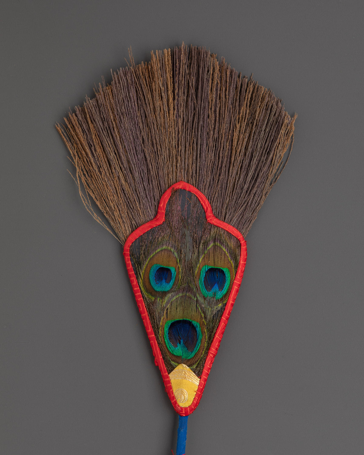 Vajrayana Bumdro Ritual Tool | Tibetan Peacock Feather Purification Implement