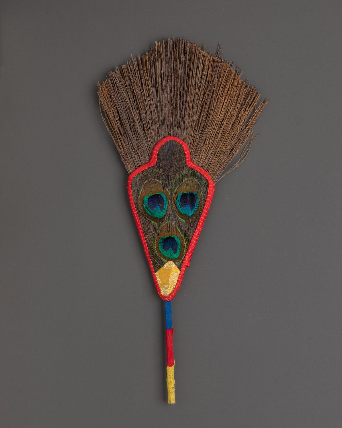 Vajrayana Bumdro Ritual Tool | Tibetan Peacock Feather Purification Implement