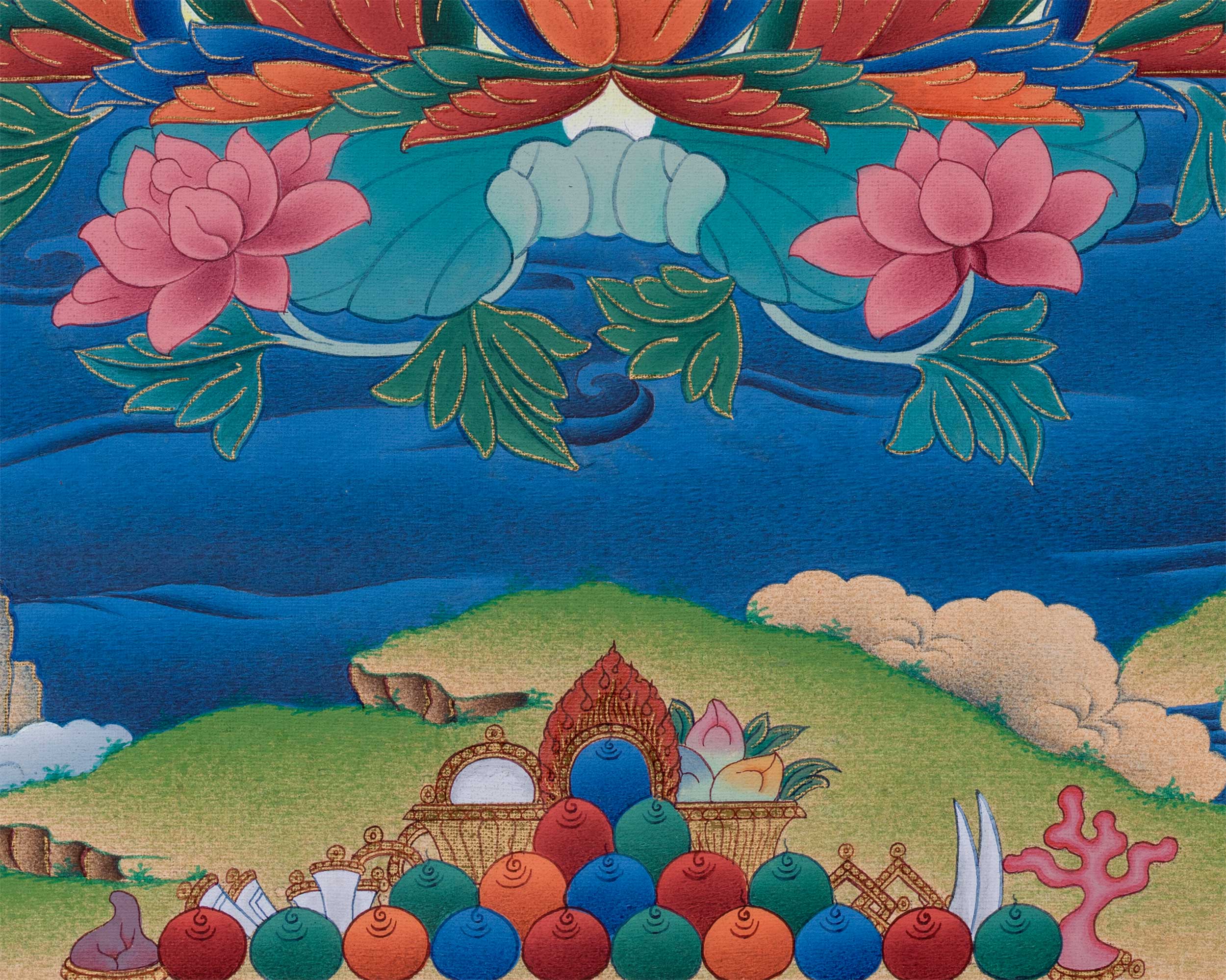 Guru Rinpoche Thangka Print | The Lotus Born Master | Traditional Padmasambhava Artwork