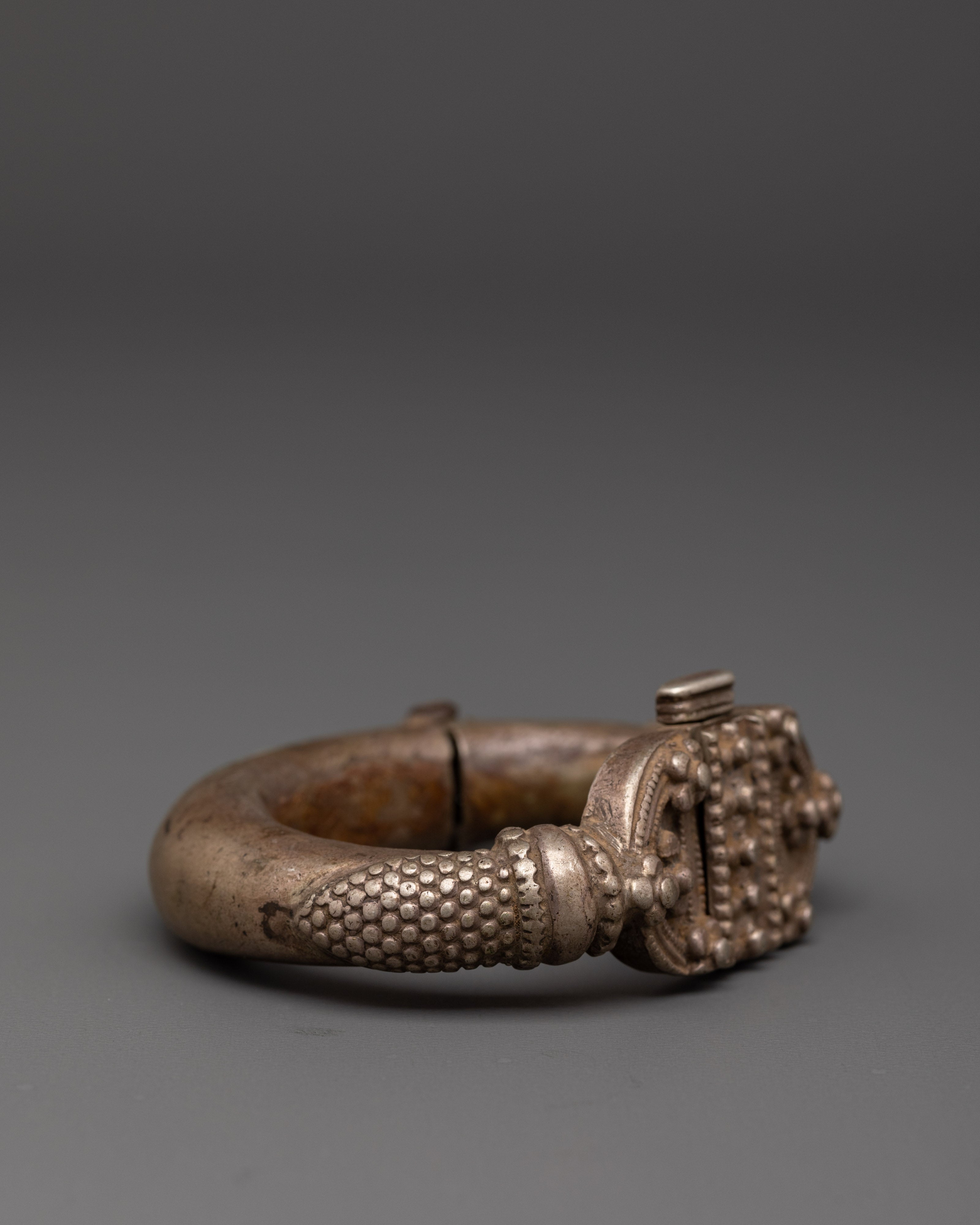 Silver Carved Bracelet | Himalayan Jewelry