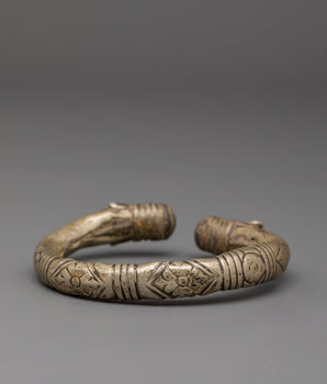 Silver Cuff Armlet Tribal Bracelet