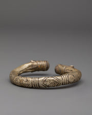 Silver Cuff Armlet Tribal Bracelet