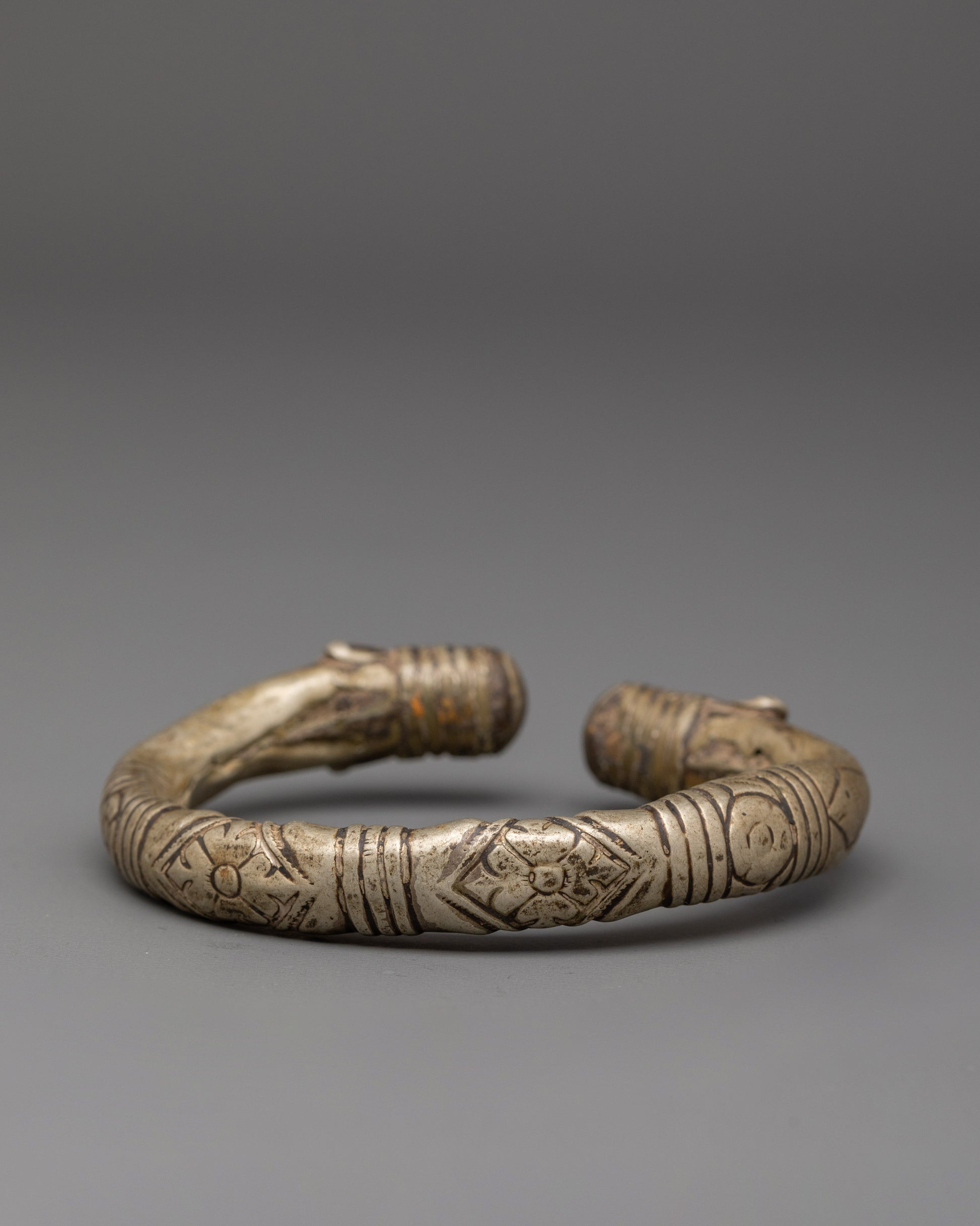 Silver Cuff Armlet Tribal Bracelet