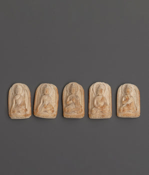 Sacred Five Buddha Bone Carving Set | Ethically Sourced Buffalo Bone