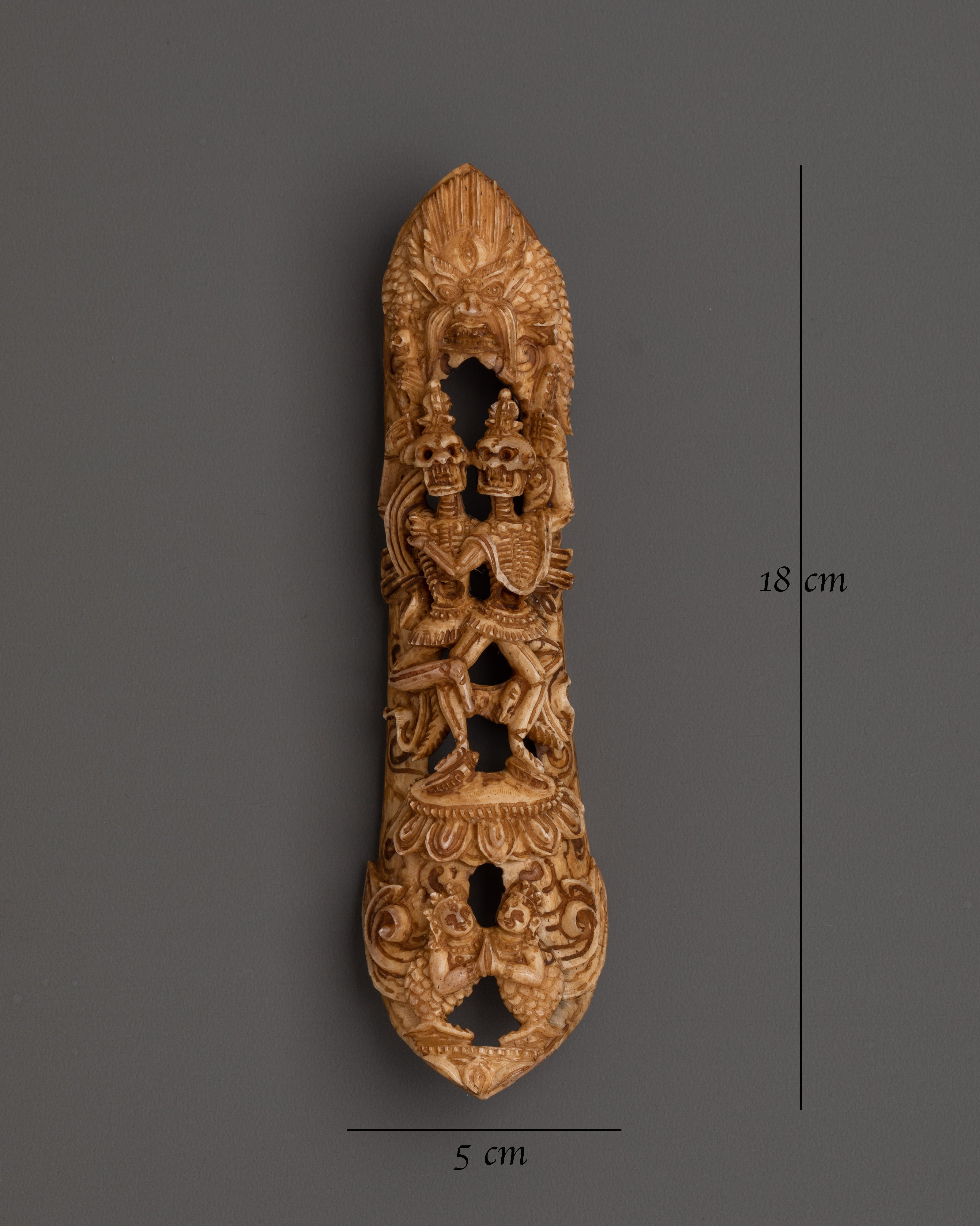 Bone Craving of Skelaton Deity Chitipati | Tibetan Tantric Artwork