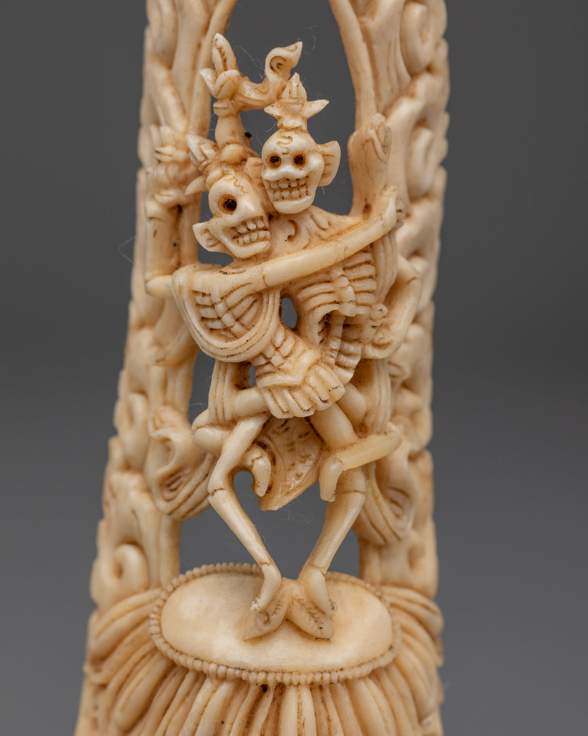 Guardian Deity Chitipati Bone Craving | Tibetan Buddhist Ritual Sculpture