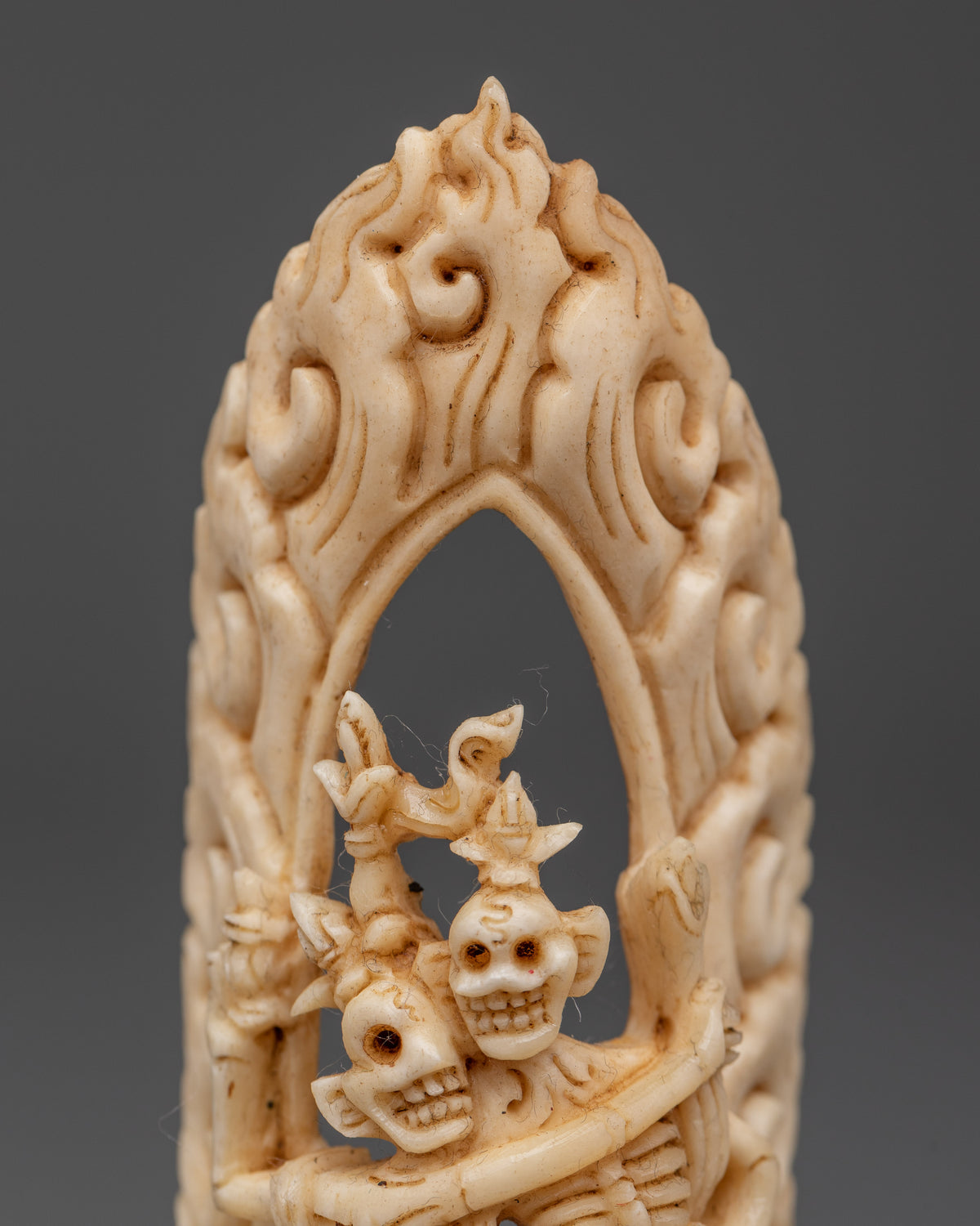Guardian Deity Chitipati Bone Craving | Tibetan Buddhist Ritual Sculpture