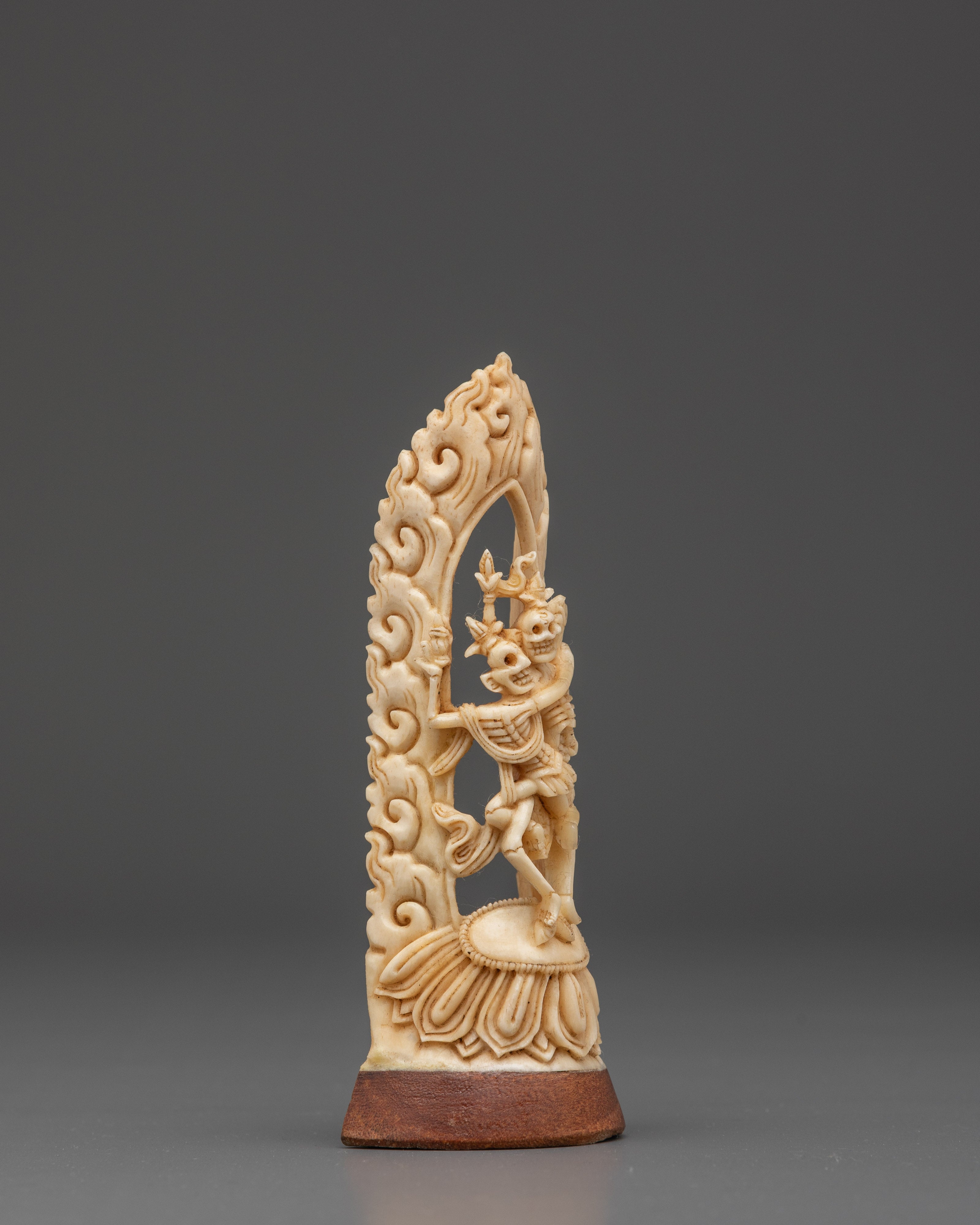 Guardian Deity Chitipati Bone Craving | Tibetan Buddhist Ritual Sculpture