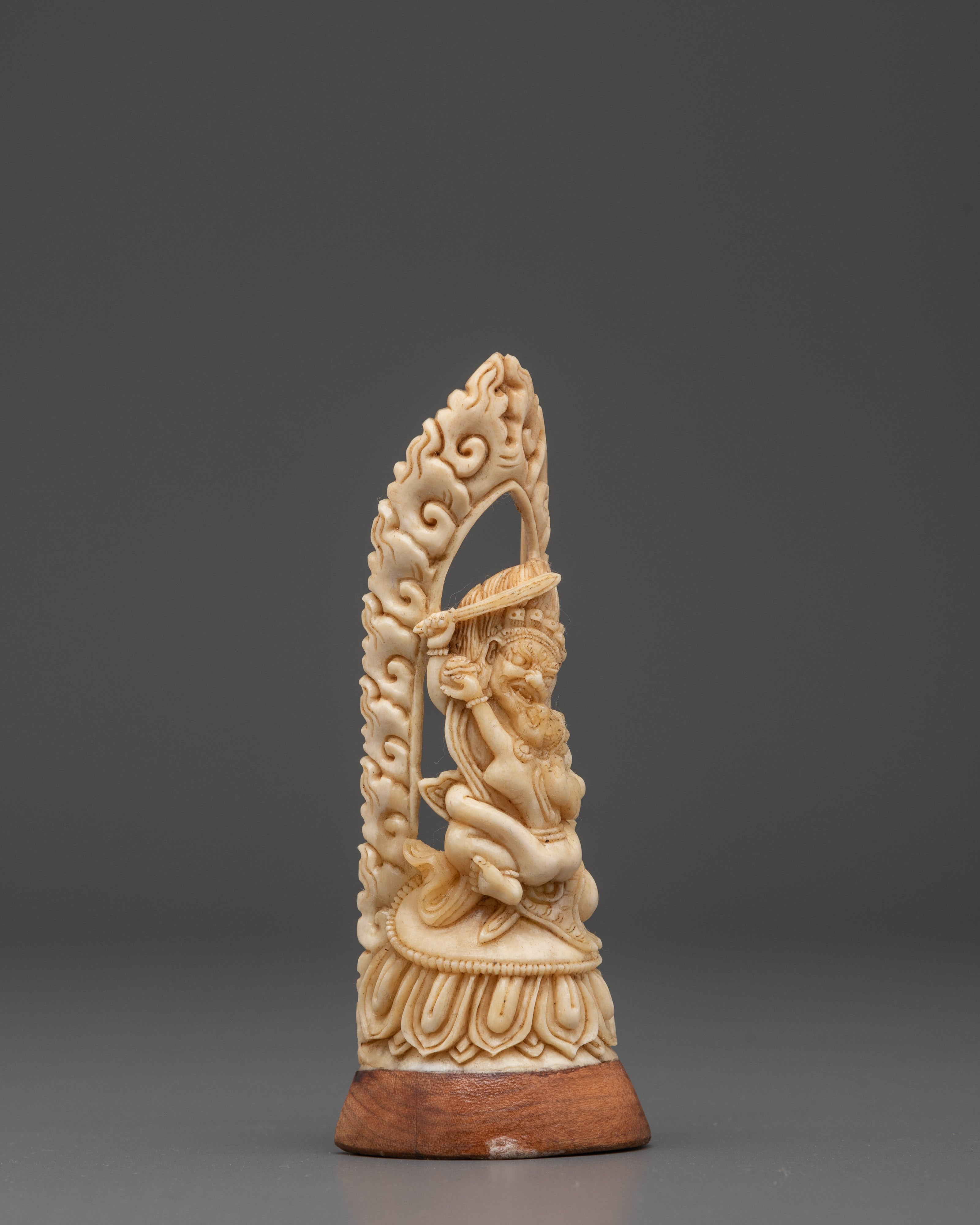 Buddhist Deity Achala Bone Craving | Tibetan Ritual Sculpture