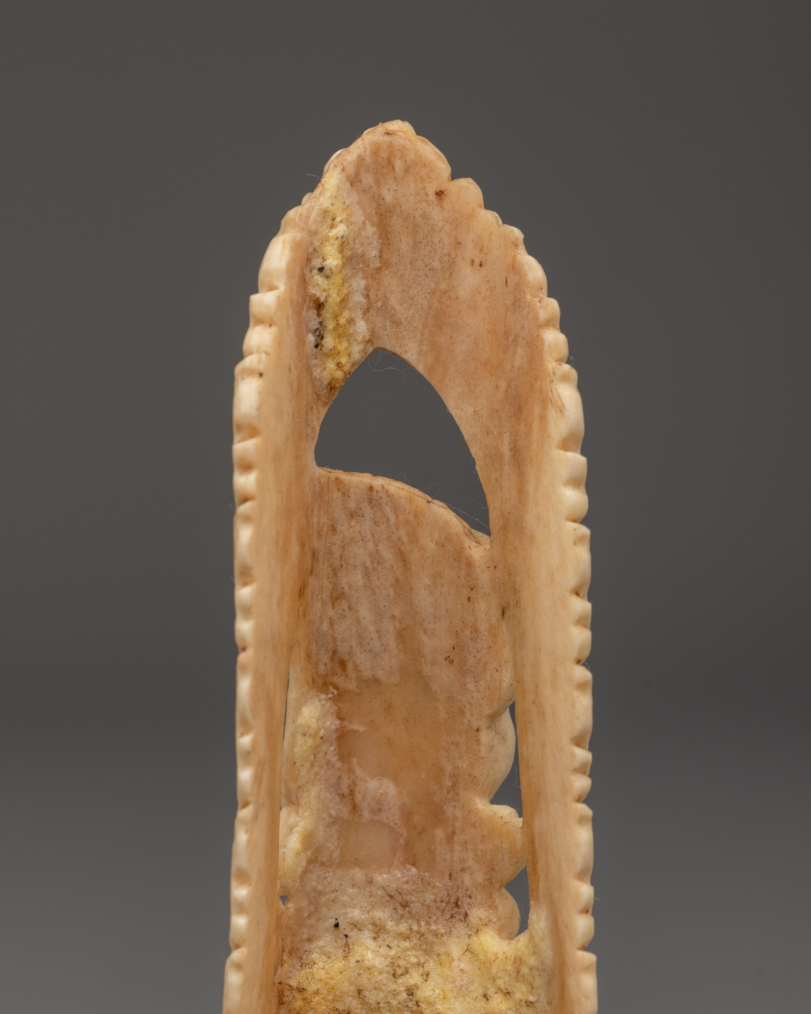 Buddhist Deity Achala Bone Craving | Tibetan Ritual Sculpture