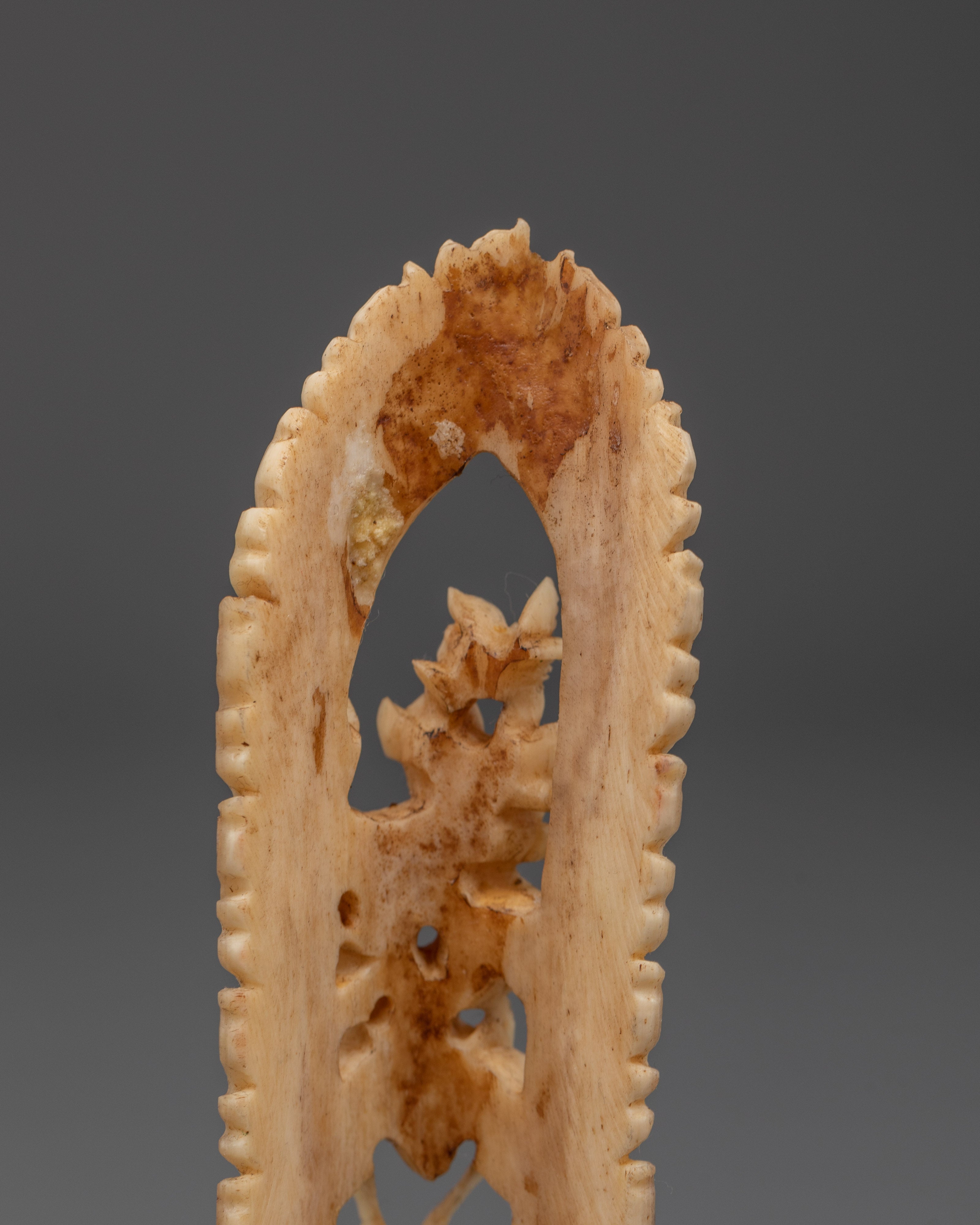 Tibetan Bone Carving of Chitipati | Buddhist Skeleton Deity Sculpture