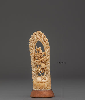Tibetan Bone Carving of Chitipati | Buddhist Skeleton Deity Sculpture