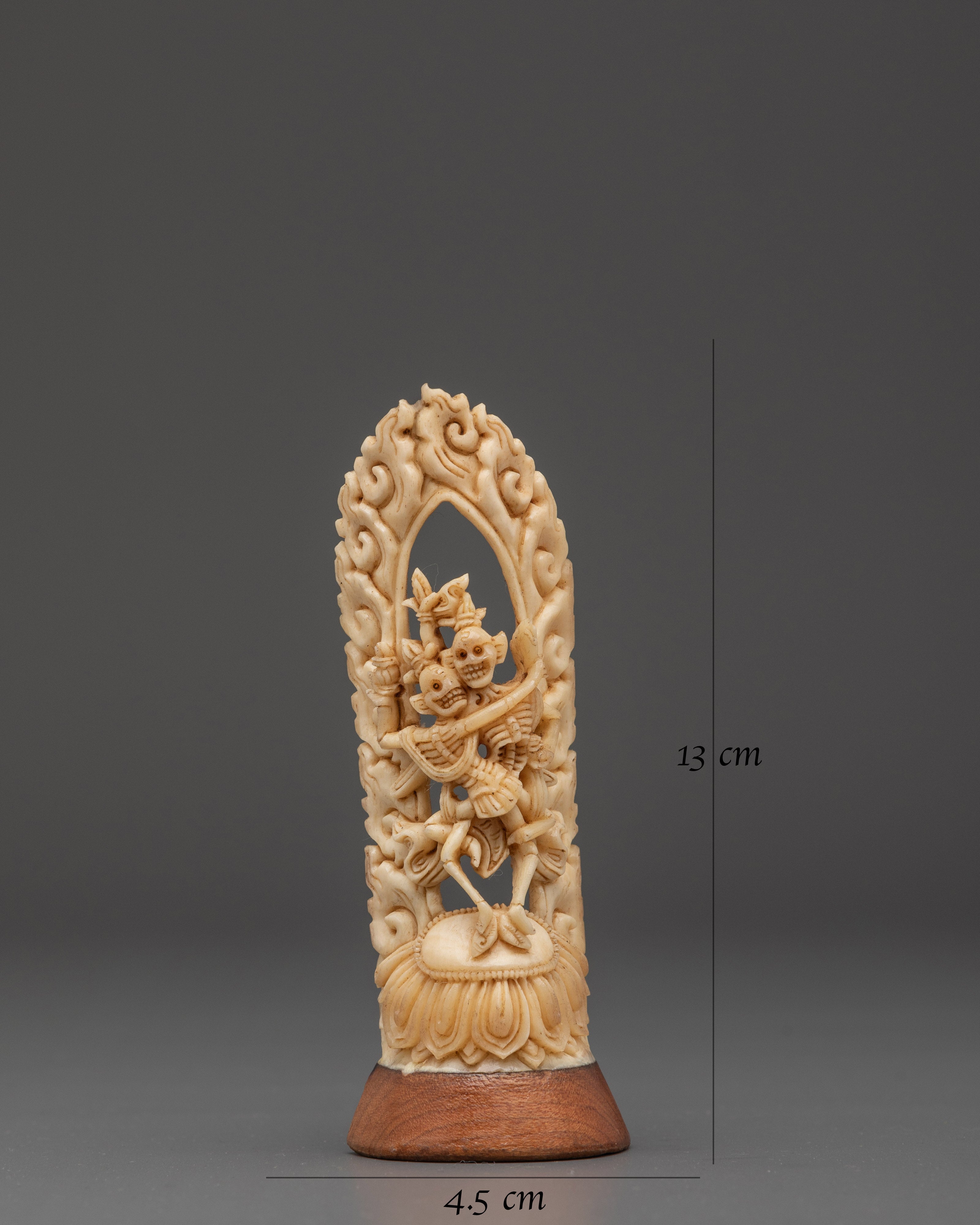 Tibetan Bone Carving of Chitipati | Buddhist Skeleton Deity Sculpture