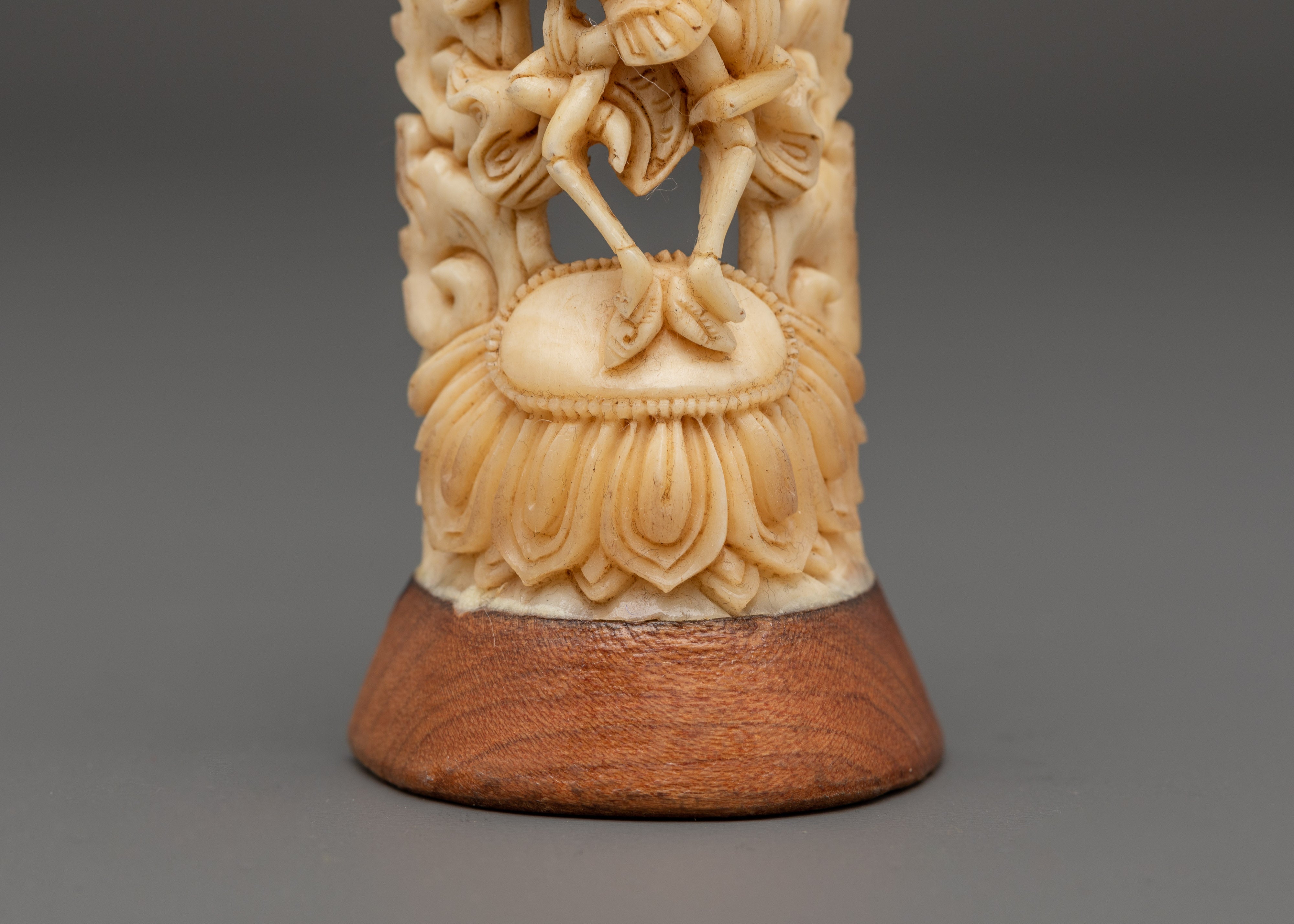Tibetan Bone Carving of Chitipati | Buddhist Skeleton Deity Sculpture