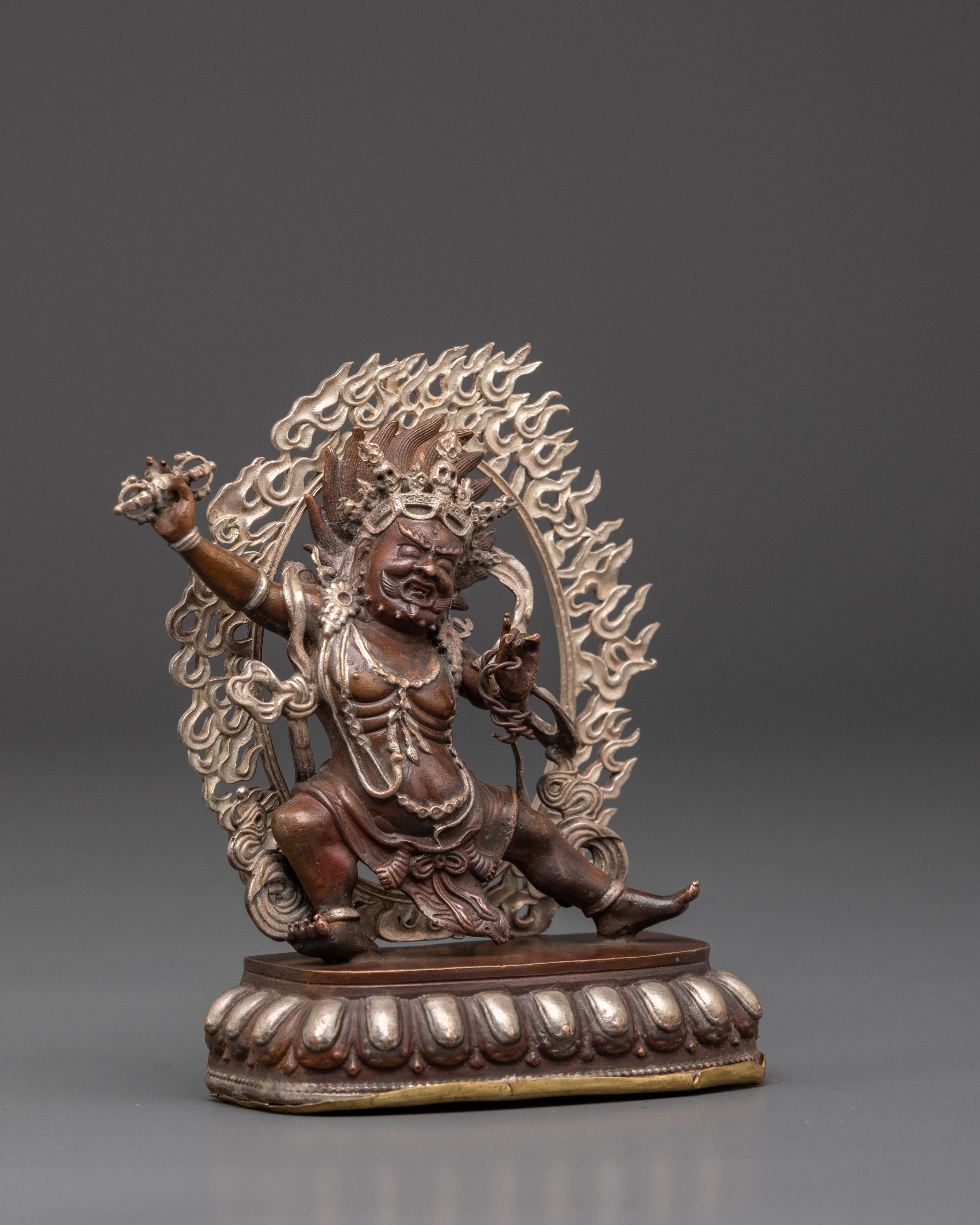Vajrapani Copper Statue | Buddhist Protector Deity Sculpture