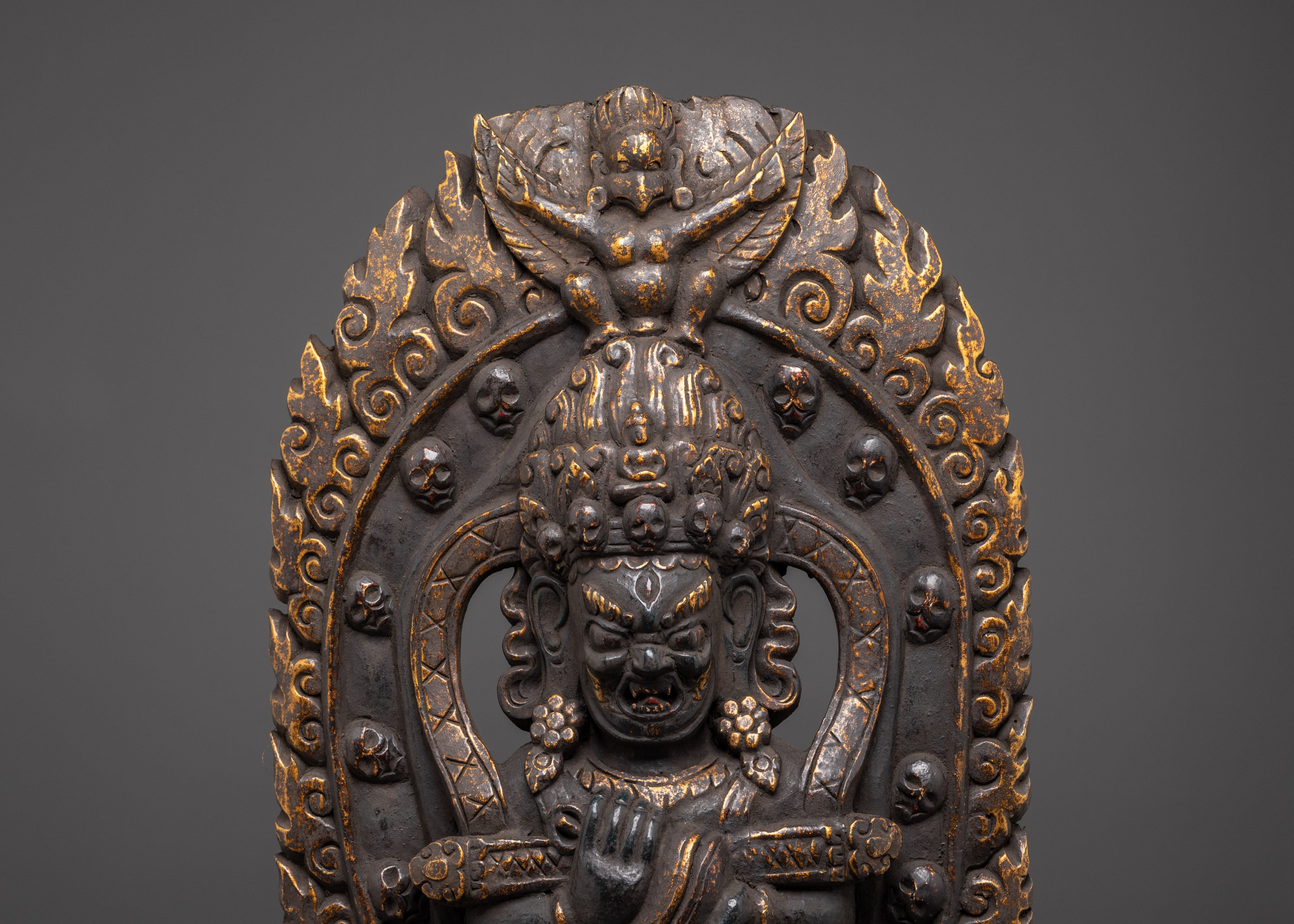 Handcrafted Shakya Mahakala Sculpture | Tibetan Protector Deity