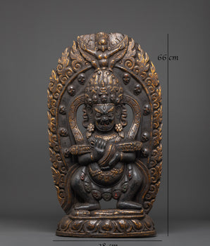Handcrafted Shakya Mahakala Sculpture | Tibetan Protector Deity