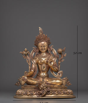 Sacred Compassion Deity Green Tara Statue | Tibetan Buddhist Goddess