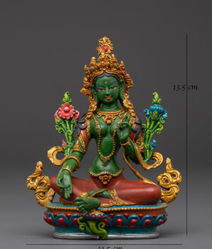 Traditional Green Tara Statue | Goddess of Compassion