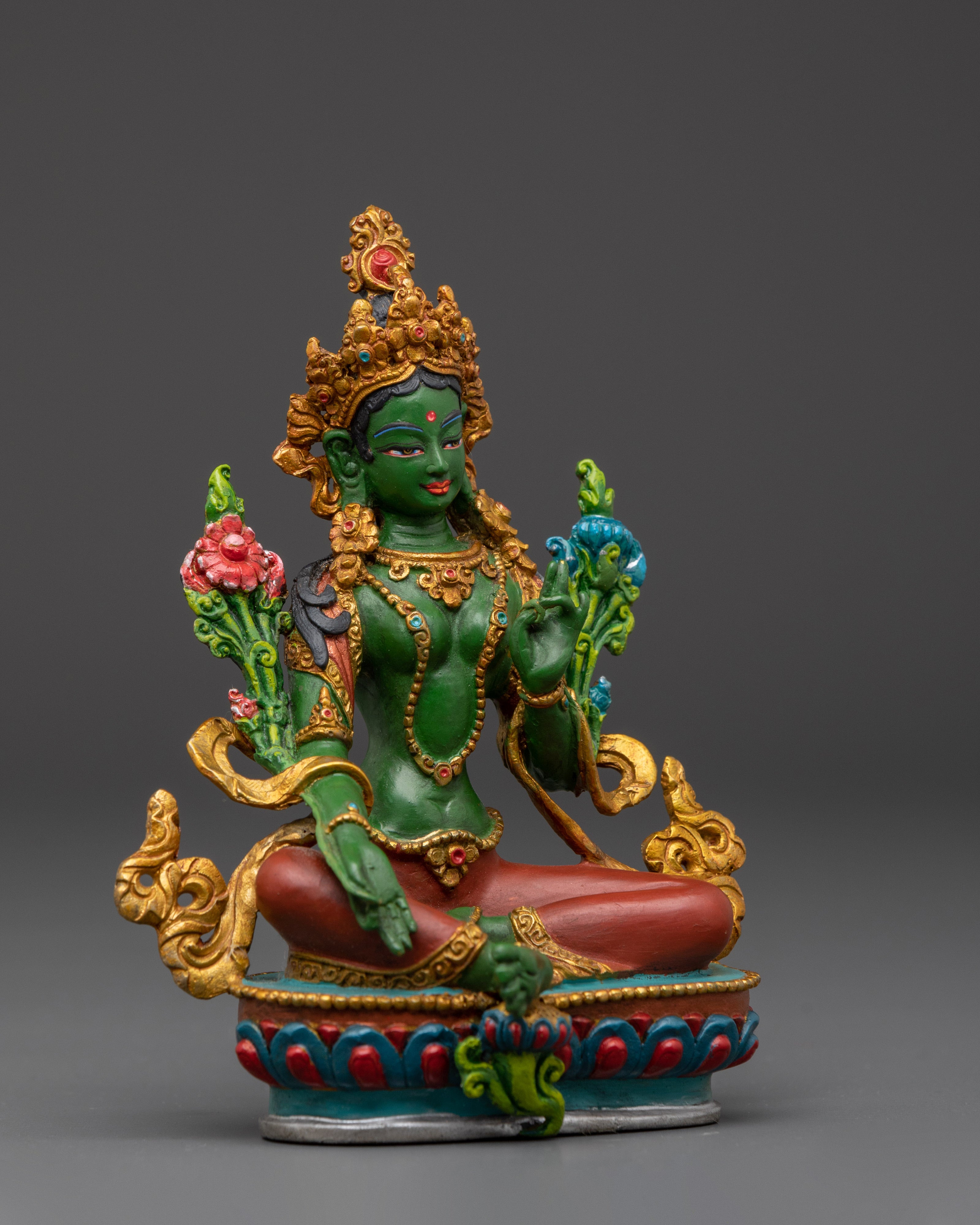 Traditional Green Tara Statue | Goddess of Compassion