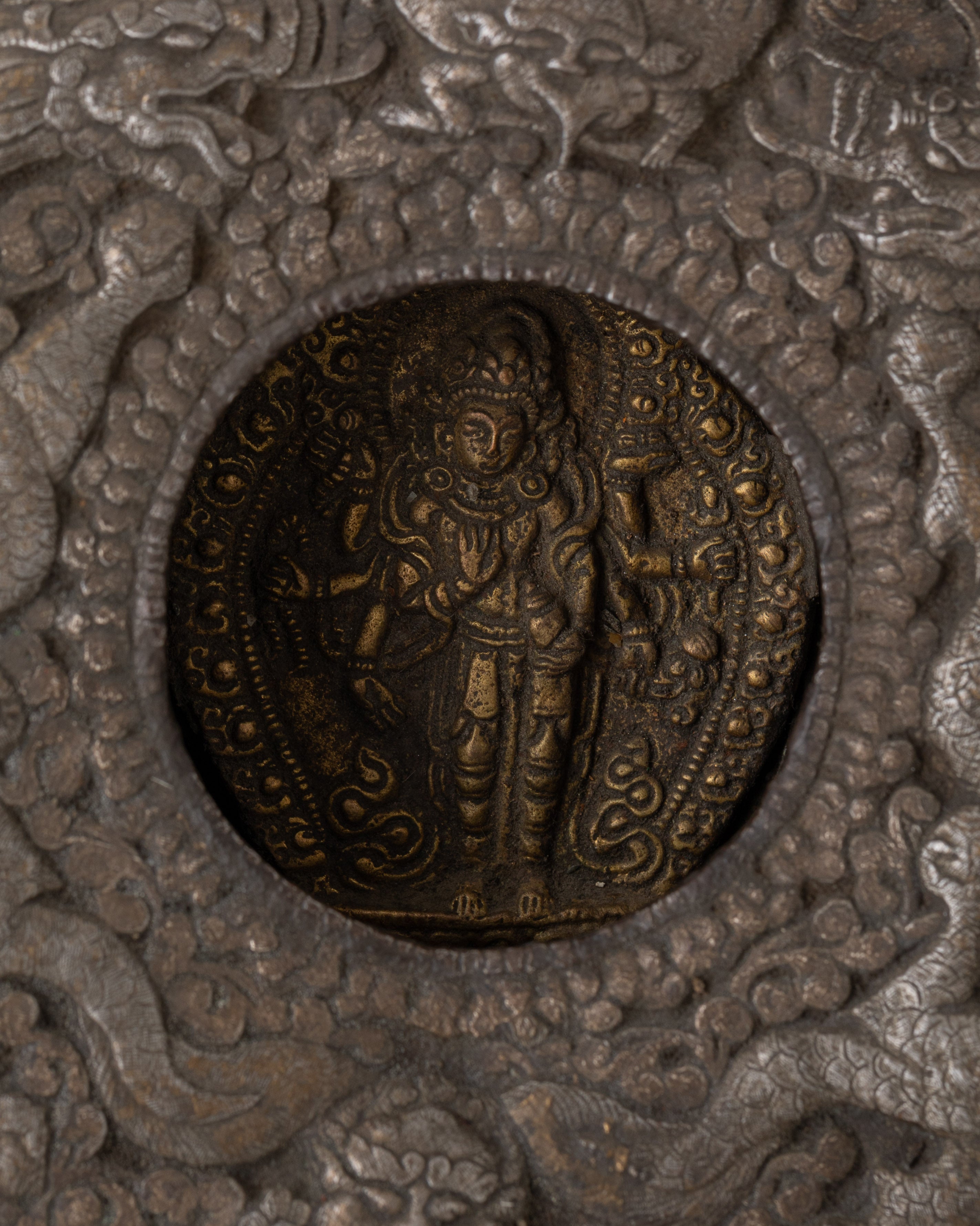 Silver and Brass Ghau Box | Lokeshwor Prayer Box