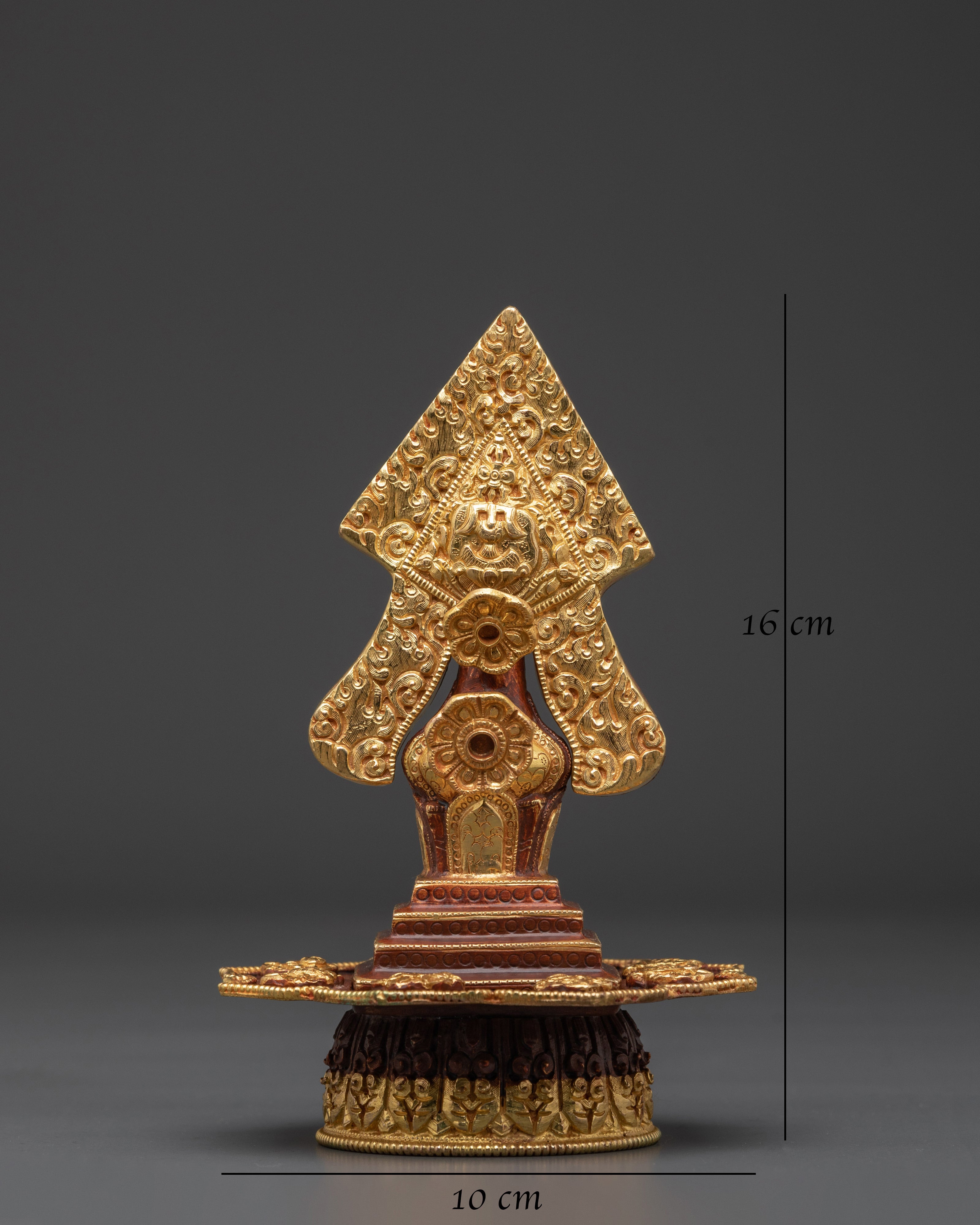 Handcrafted Tibetan Torma Offering | Copper Body, Gold Plated