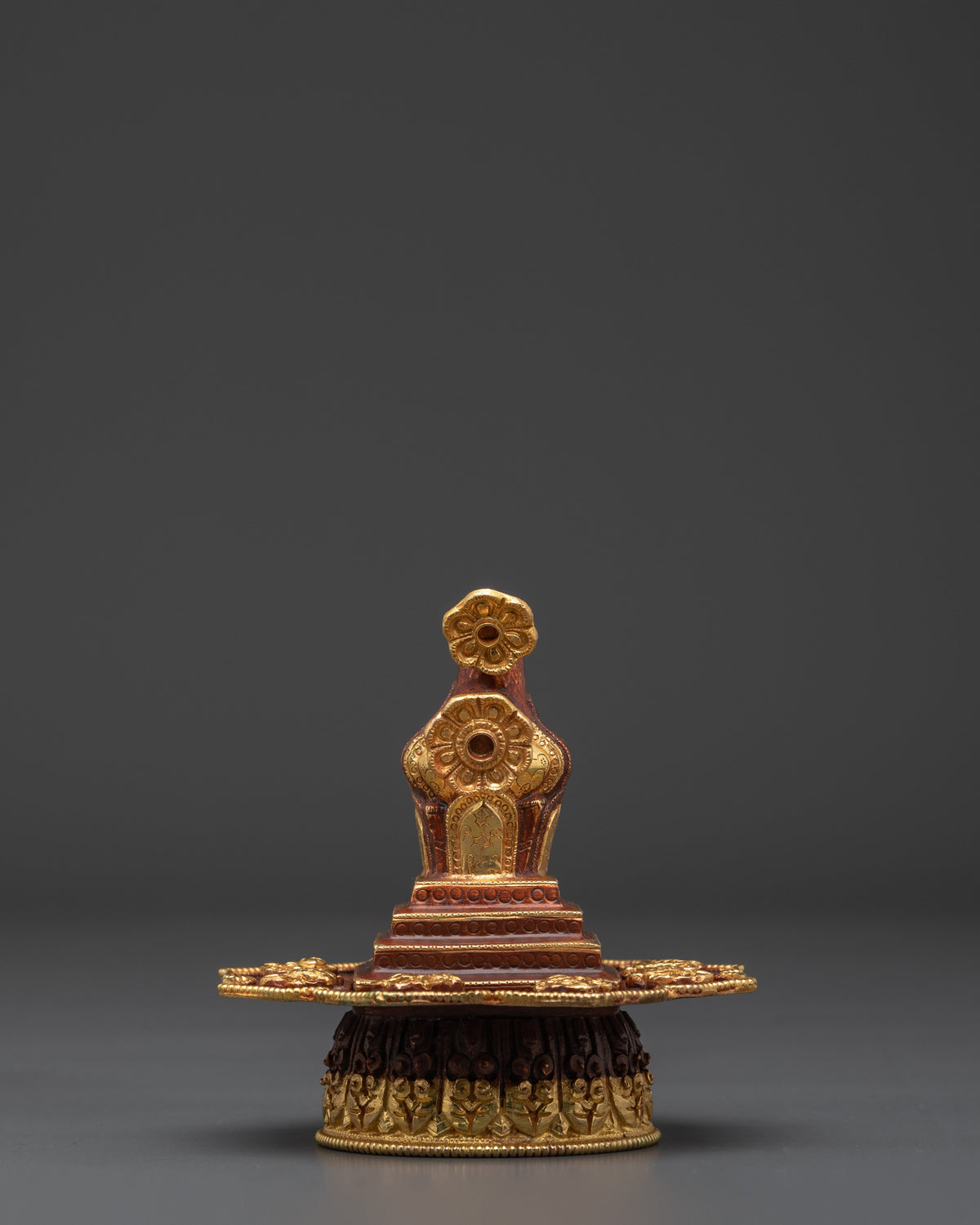 Handcrafted Tibetan Torma Offering | Copper Body, Gold Plated