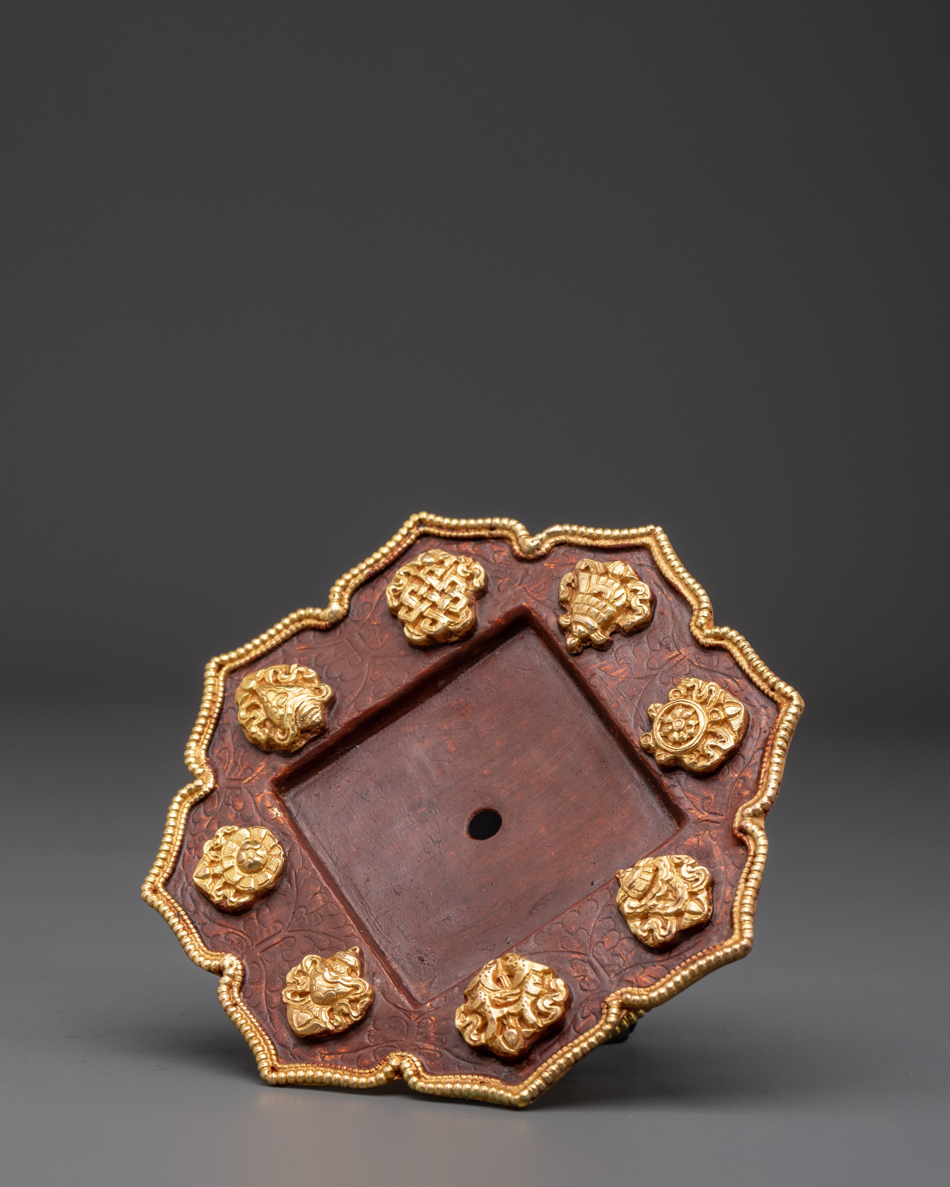 Handcrafted Tibetan Torma Offering | Copper Body, Gold Plated
