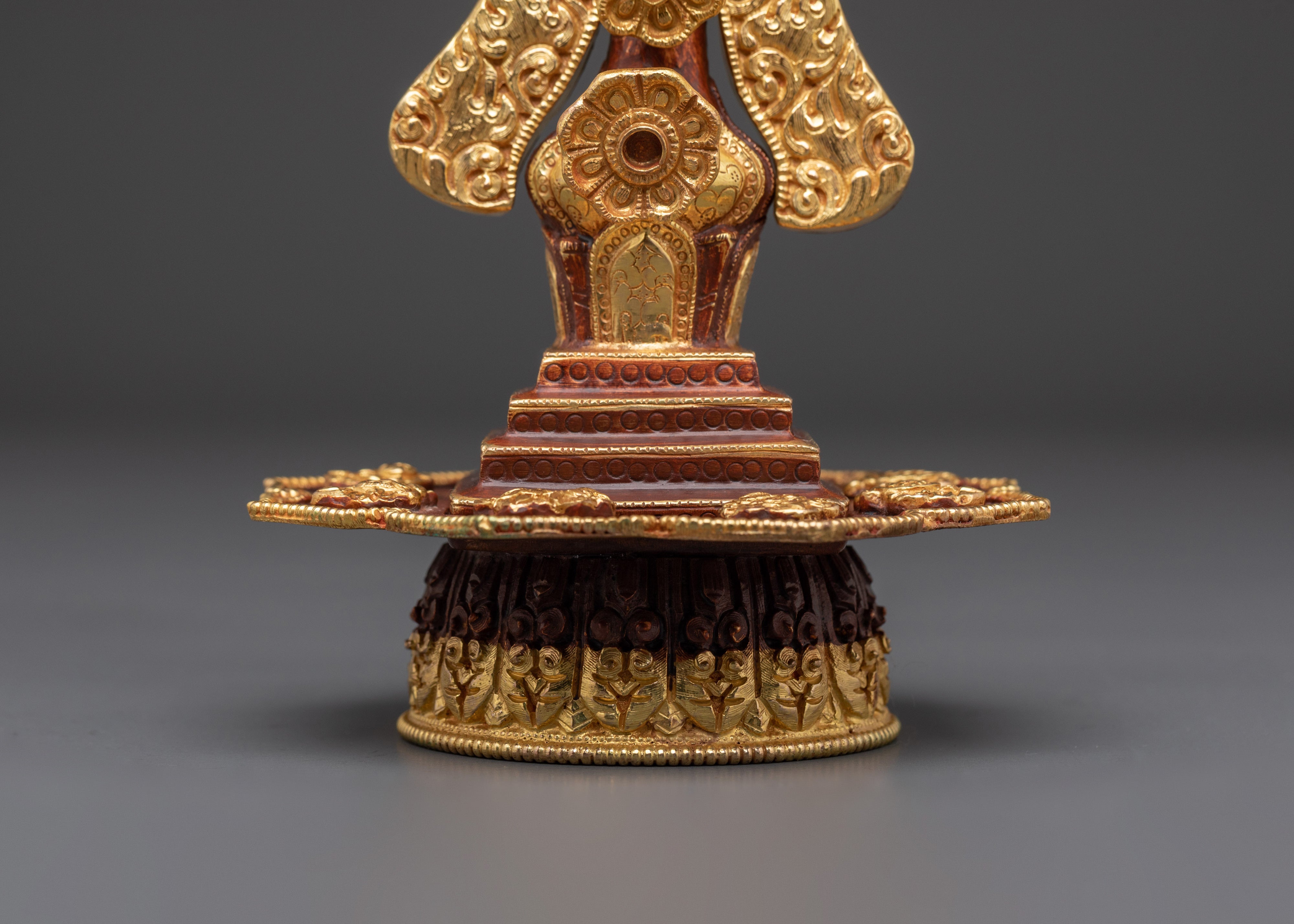 Handcrafted Tibetan Torma Offering | Copper Body, Gold Plated