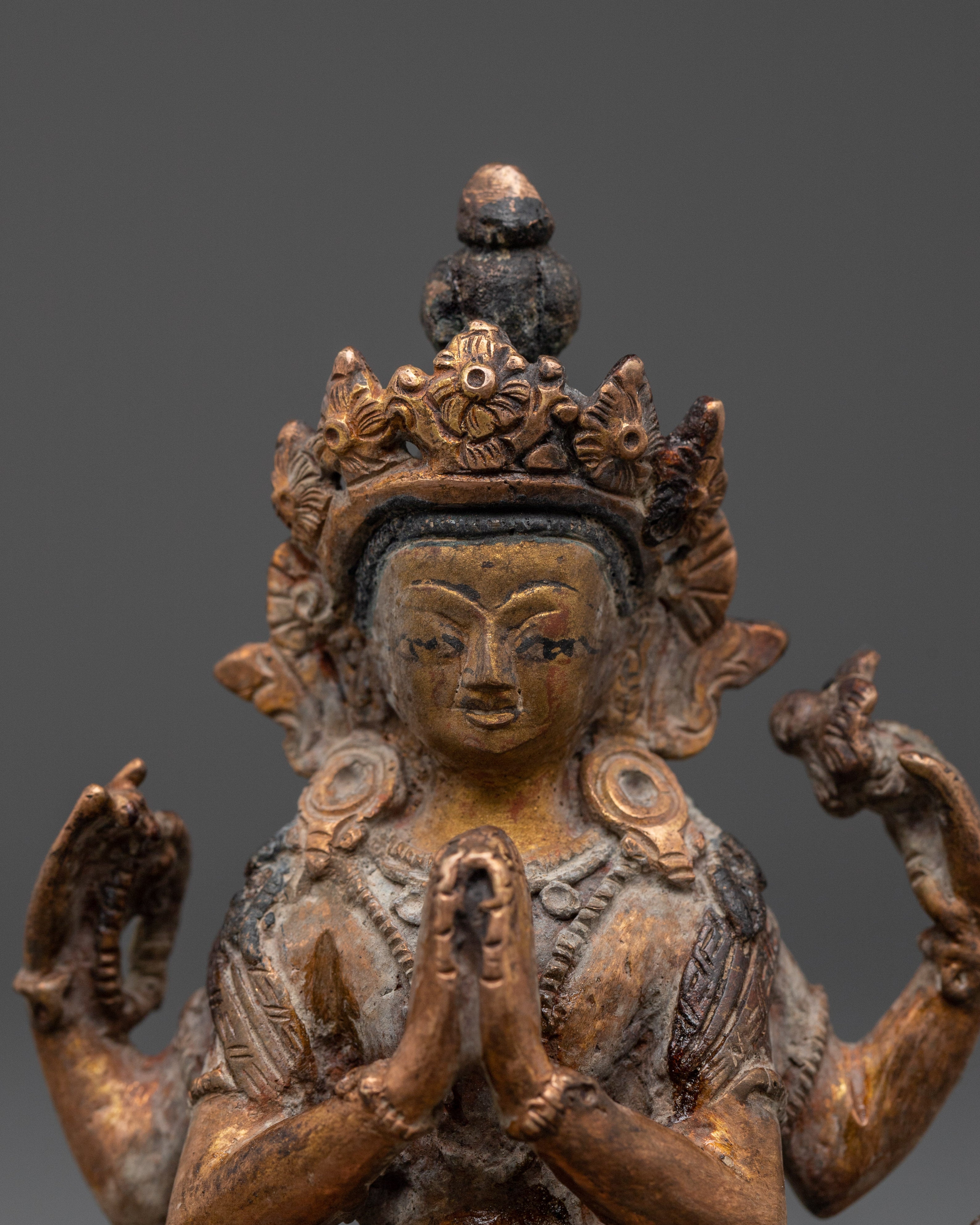 Sculpture of Four Armed Chenrezig | Symbol of Compassion & Wisdom