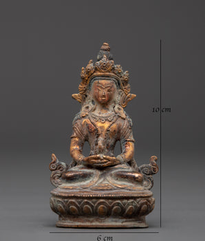 Traditional Tibetan Sculpture of Amitayus Buddha | Sacred Spiritual Artwork