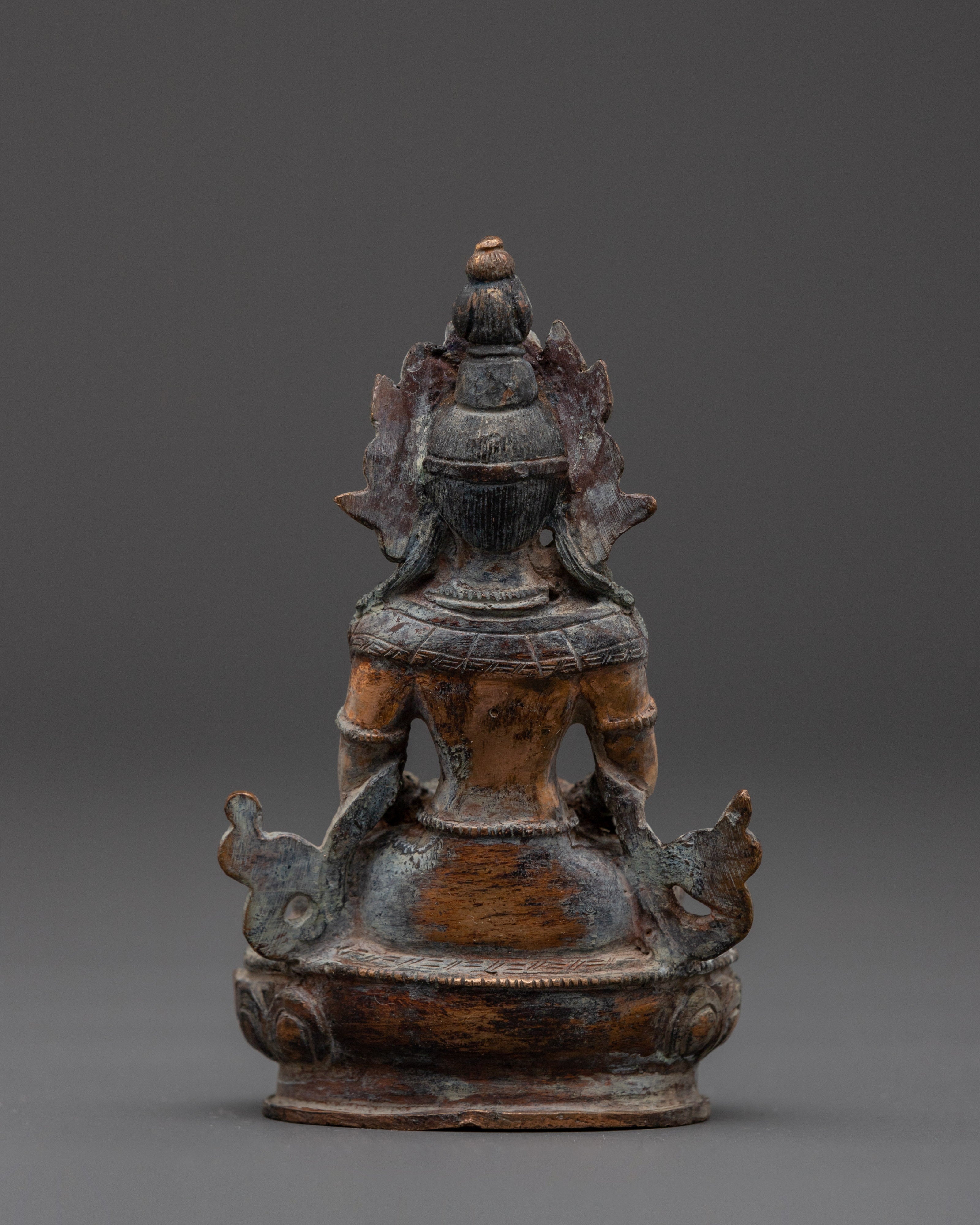 Traditional Tibetan Sculpture of Amitayus Buddha | Sacred Spiritual Artwork