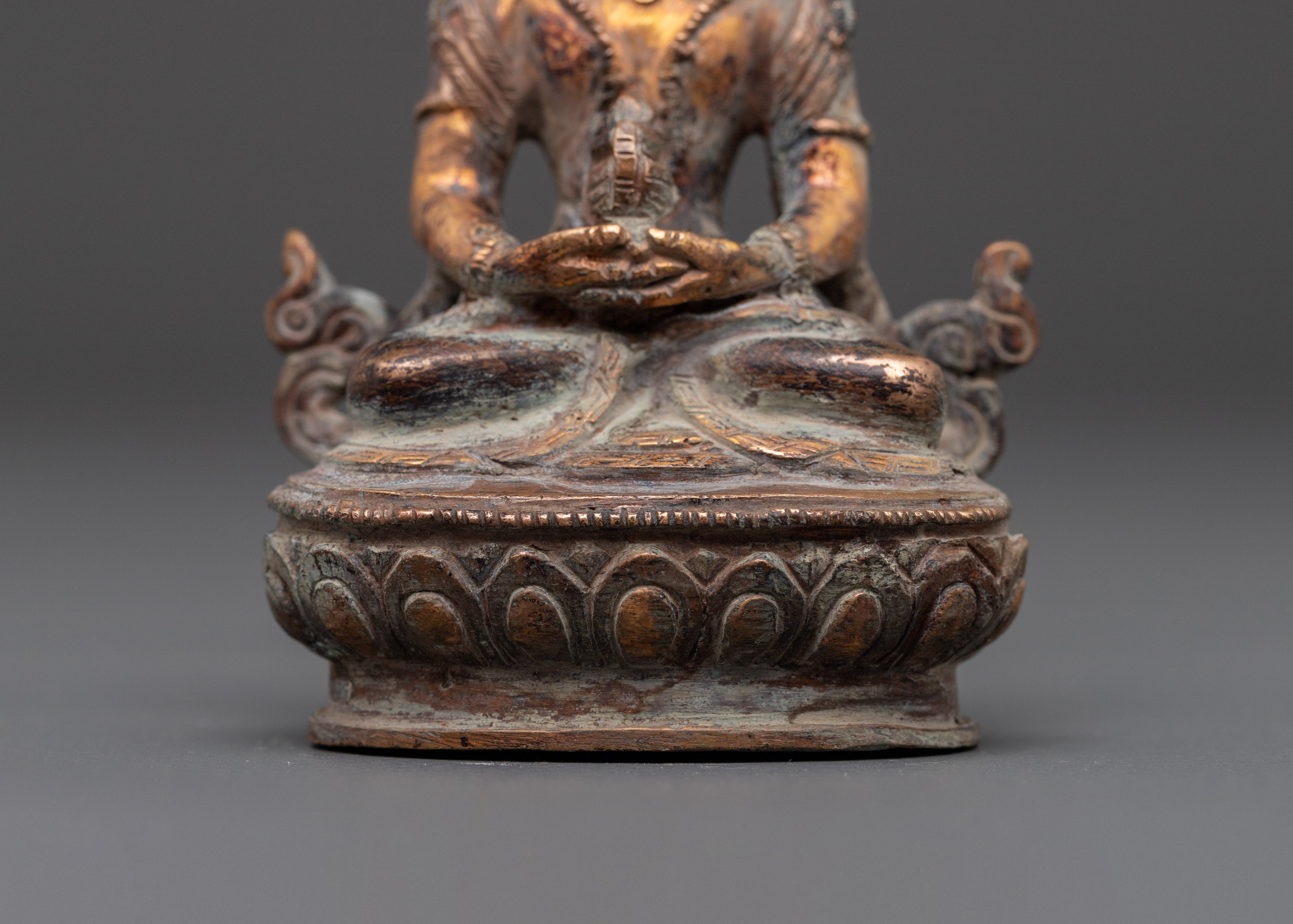Traditional Tibetan Sculpture of Amitayus Buddha | Sacred Spiritual Artwork