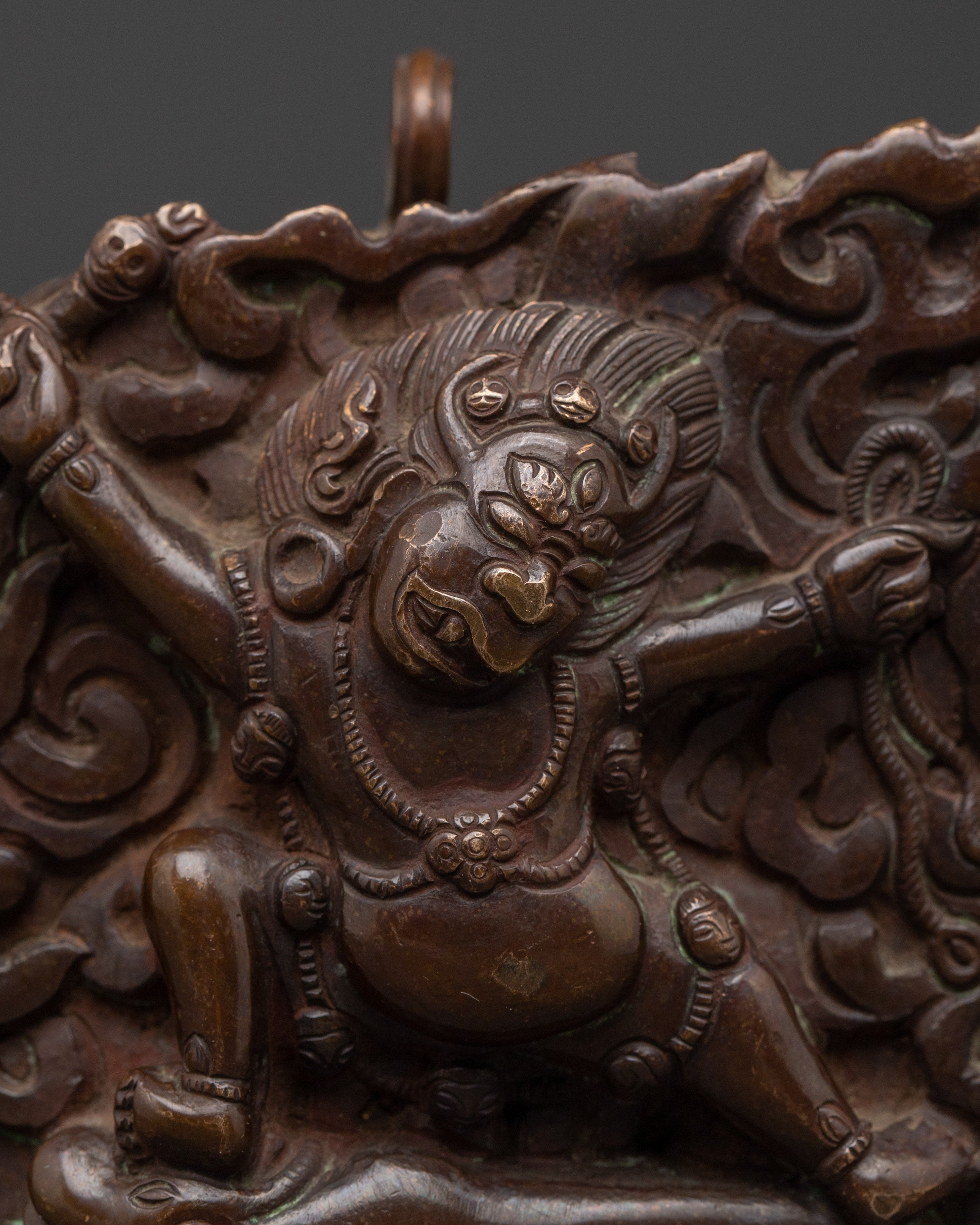 Spiritual Yamantaka Buddhist Ghau Box | Handcrafted Oxidized Copper Shrine