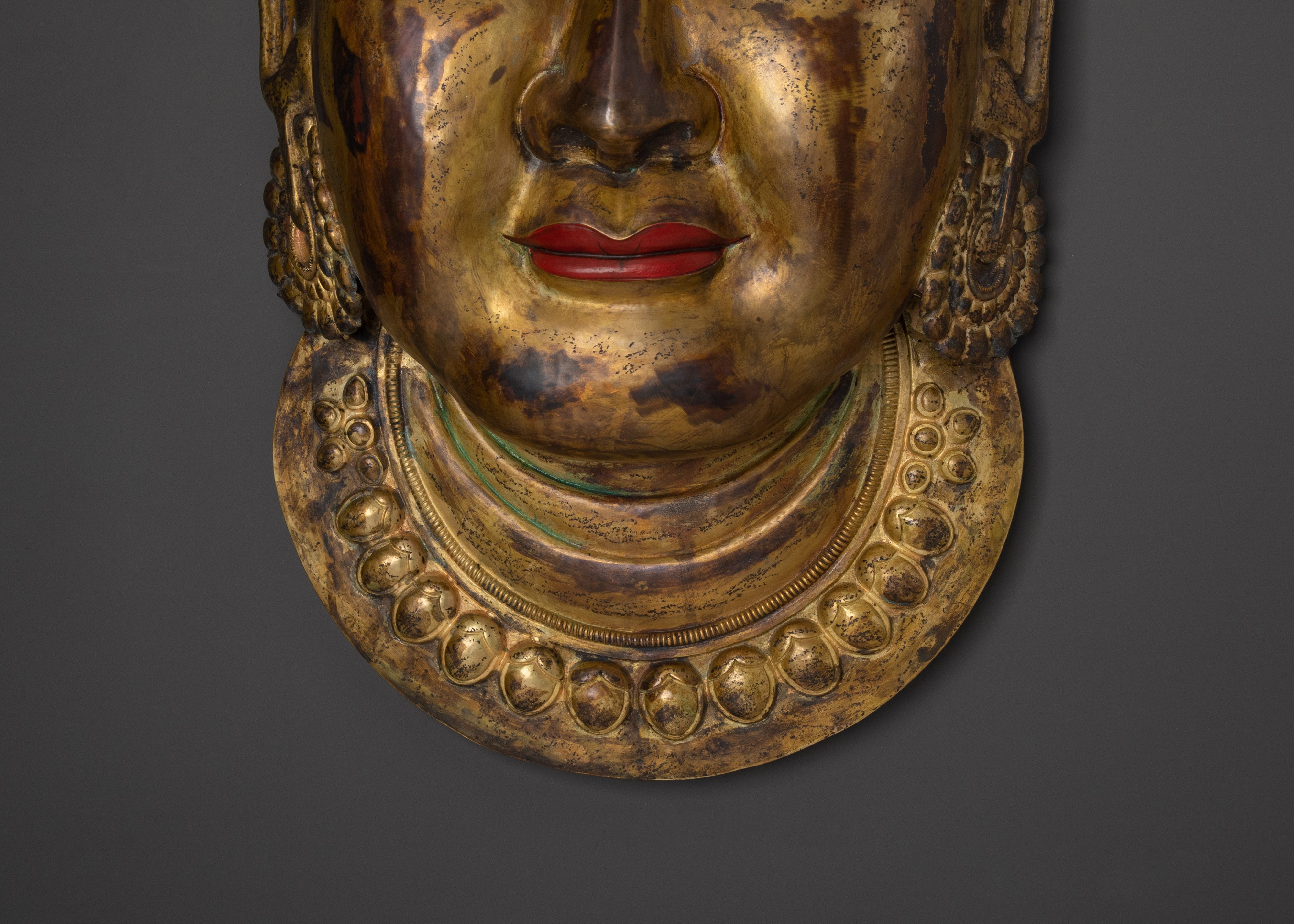 Gold Plated Indra Face Wall Art | Lord of Rain