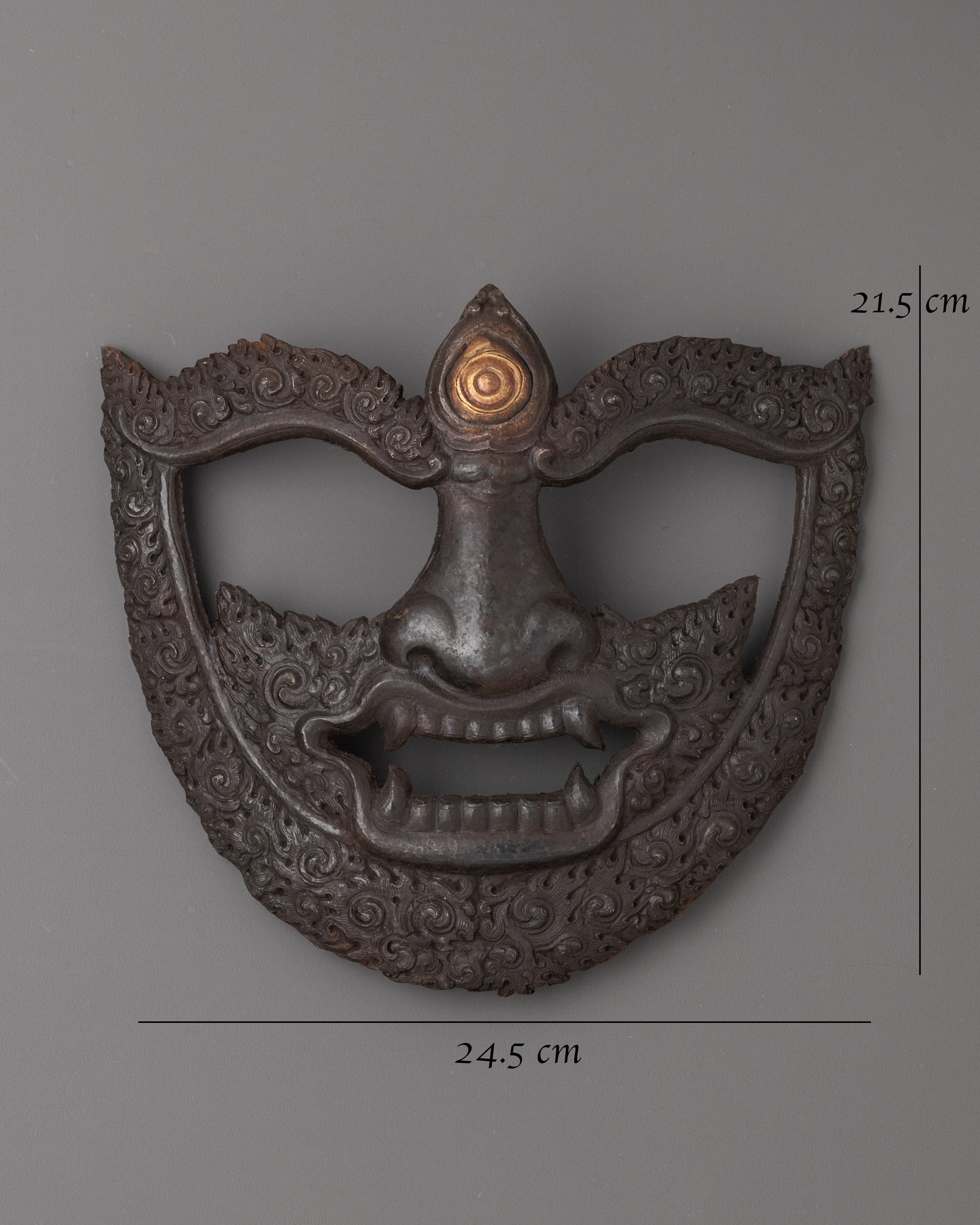 Handcrafted Tibetan Buddhist Mask | Sacred Himalayan Wall Art