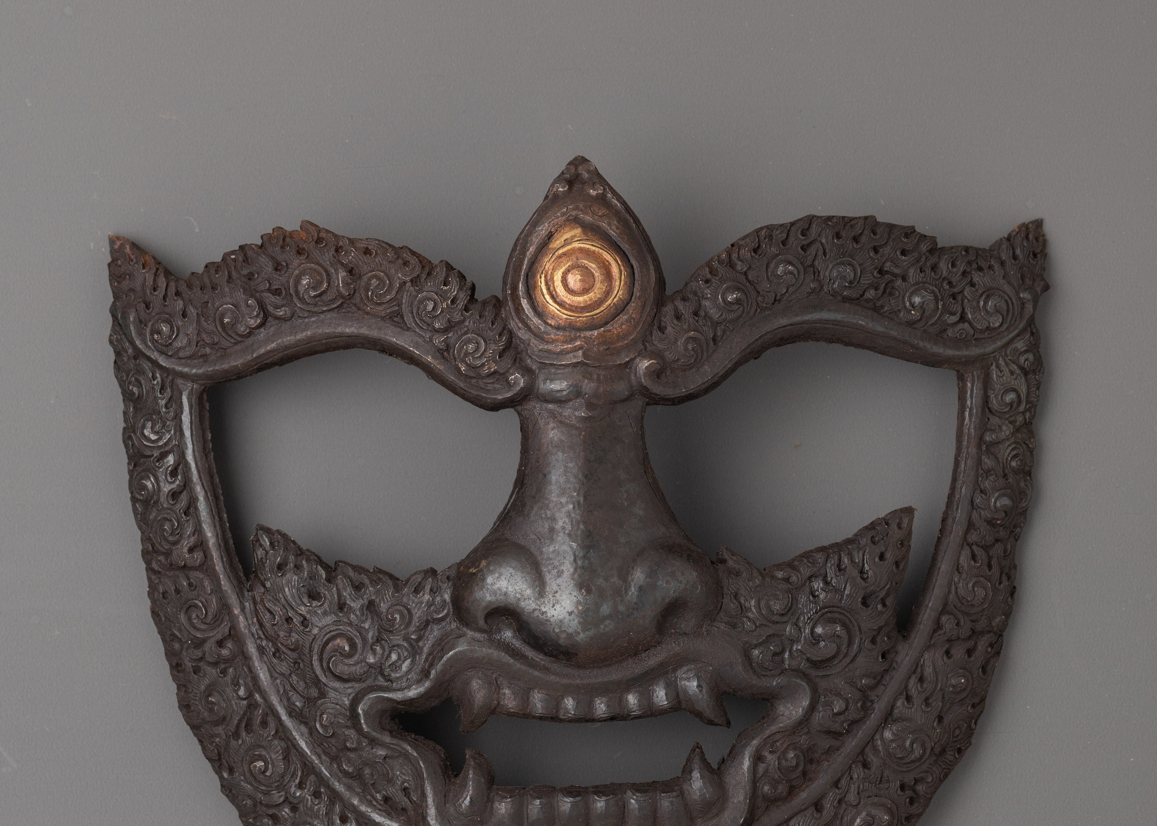 Handcrafted Tibetan Buddhist Mask | Sacred Himalayan Wall Art