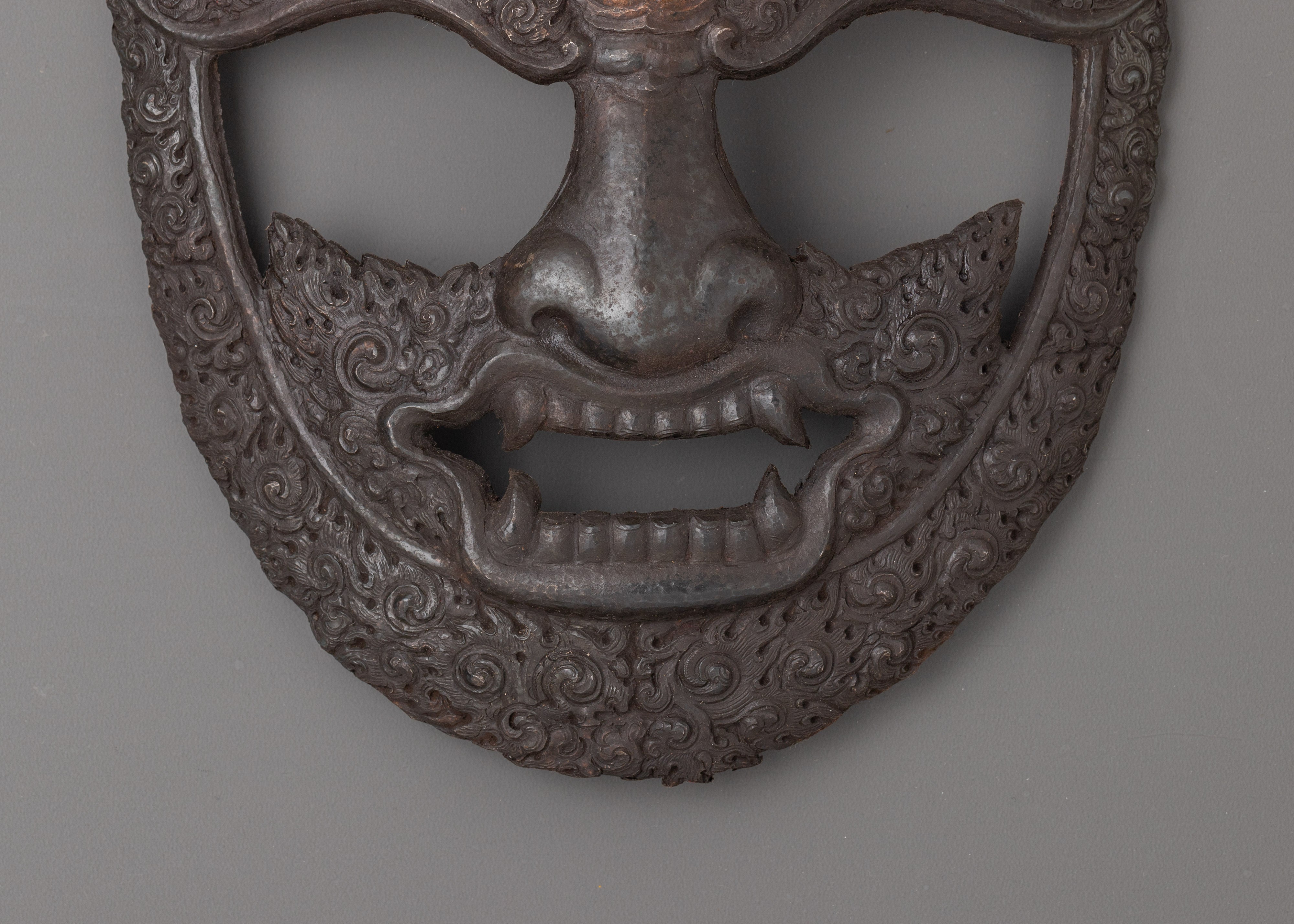 Handcrafted Tibetan Buddhist Mask | Sacred Himalayan Wall Art